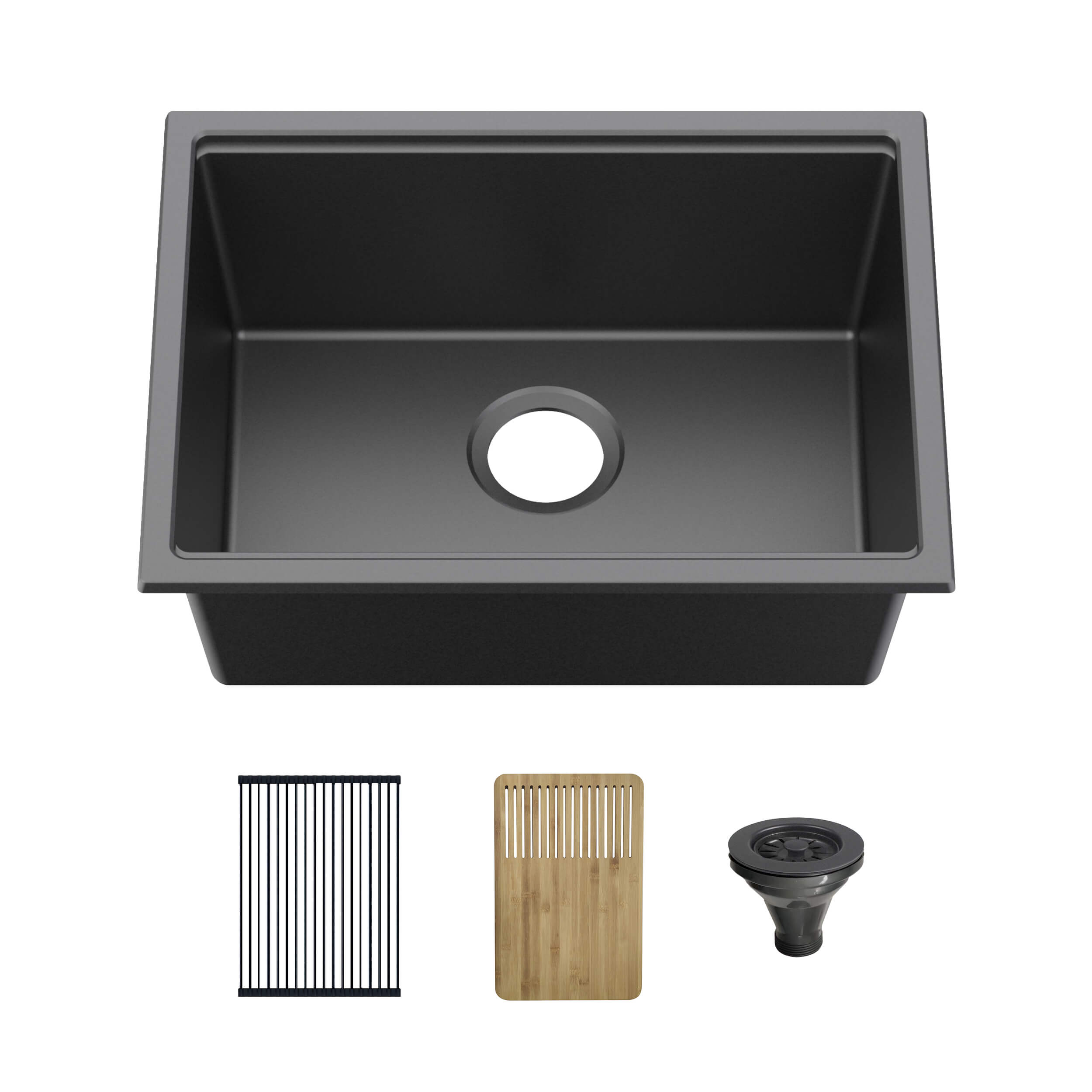 23" Undermount Workstation Single Bowl Quartz Kitchen Sink - C4-23ST