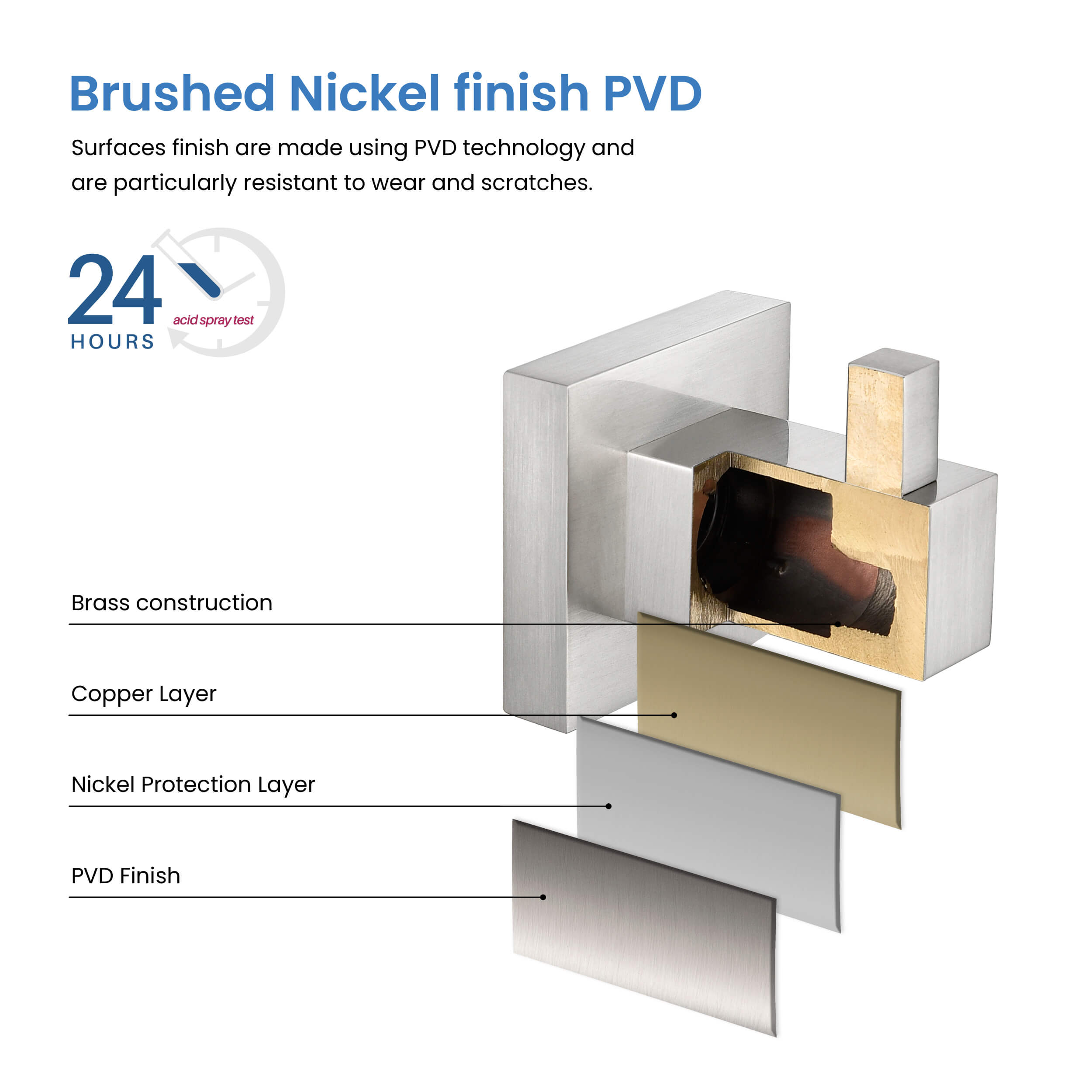 Quadra Bathroom Towel & Robe Hook - CBA-1501