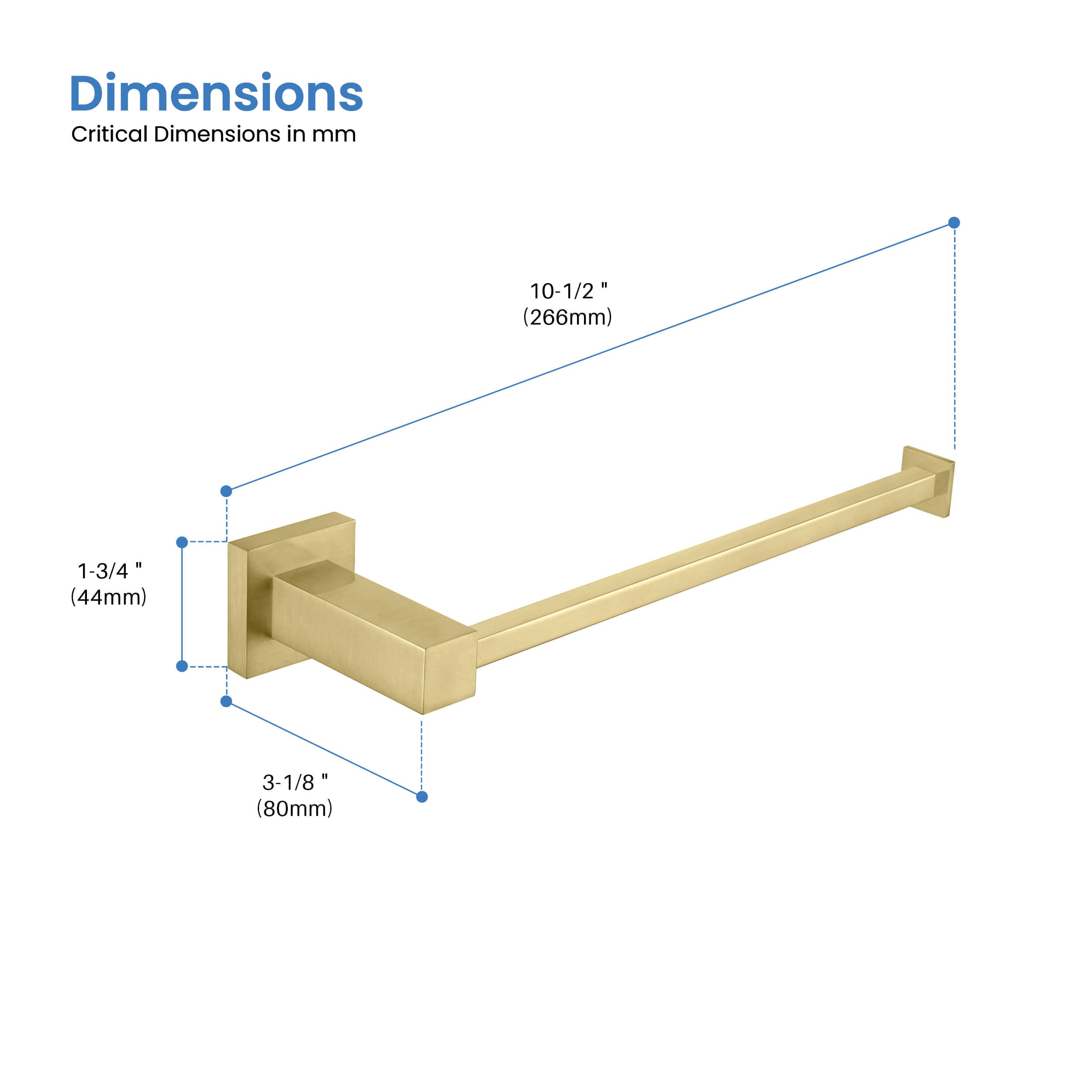 Quadra 10 inch Bathroom Towel Holder - CBA-1503