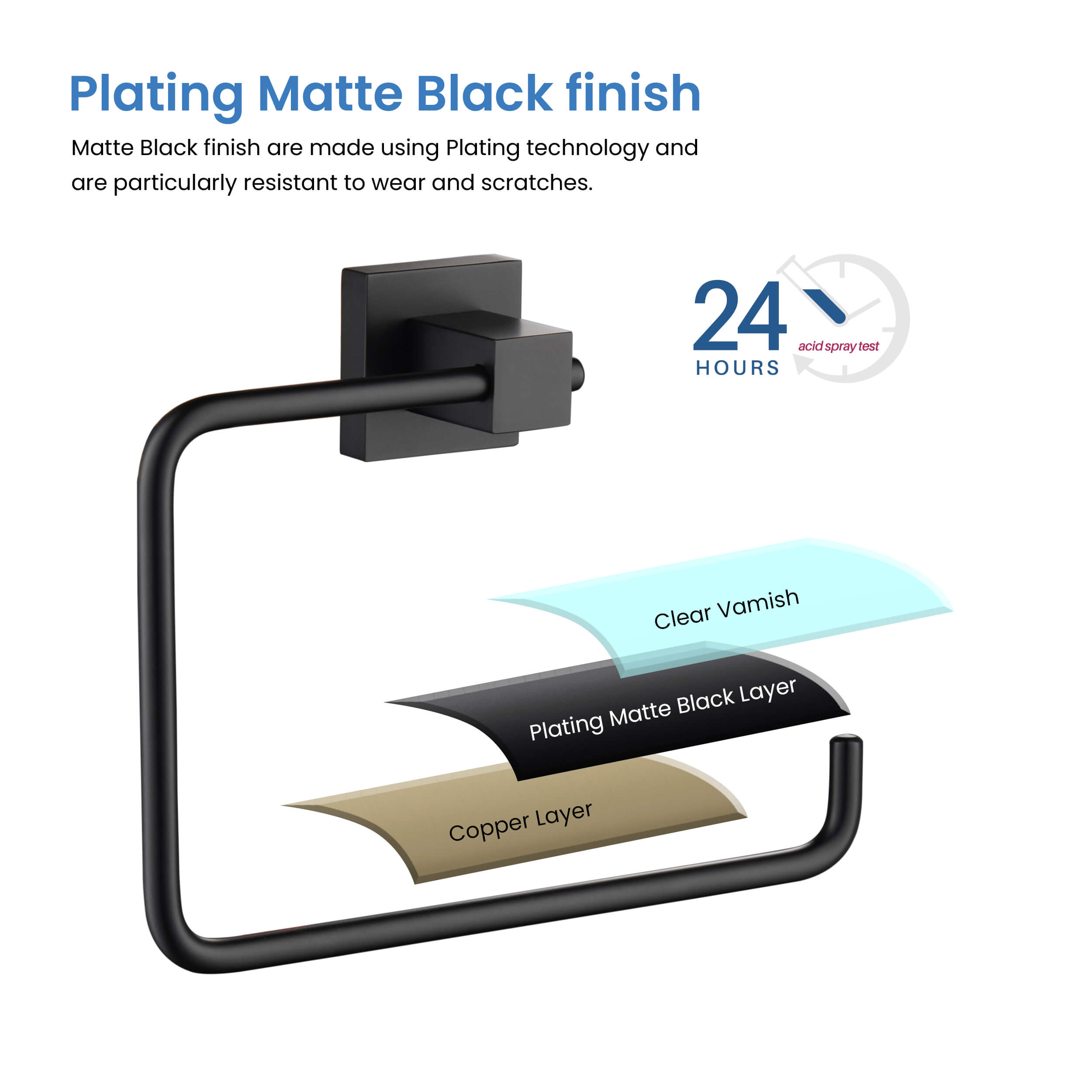 Quadra Bathroom Towel Ring - CBA-1506