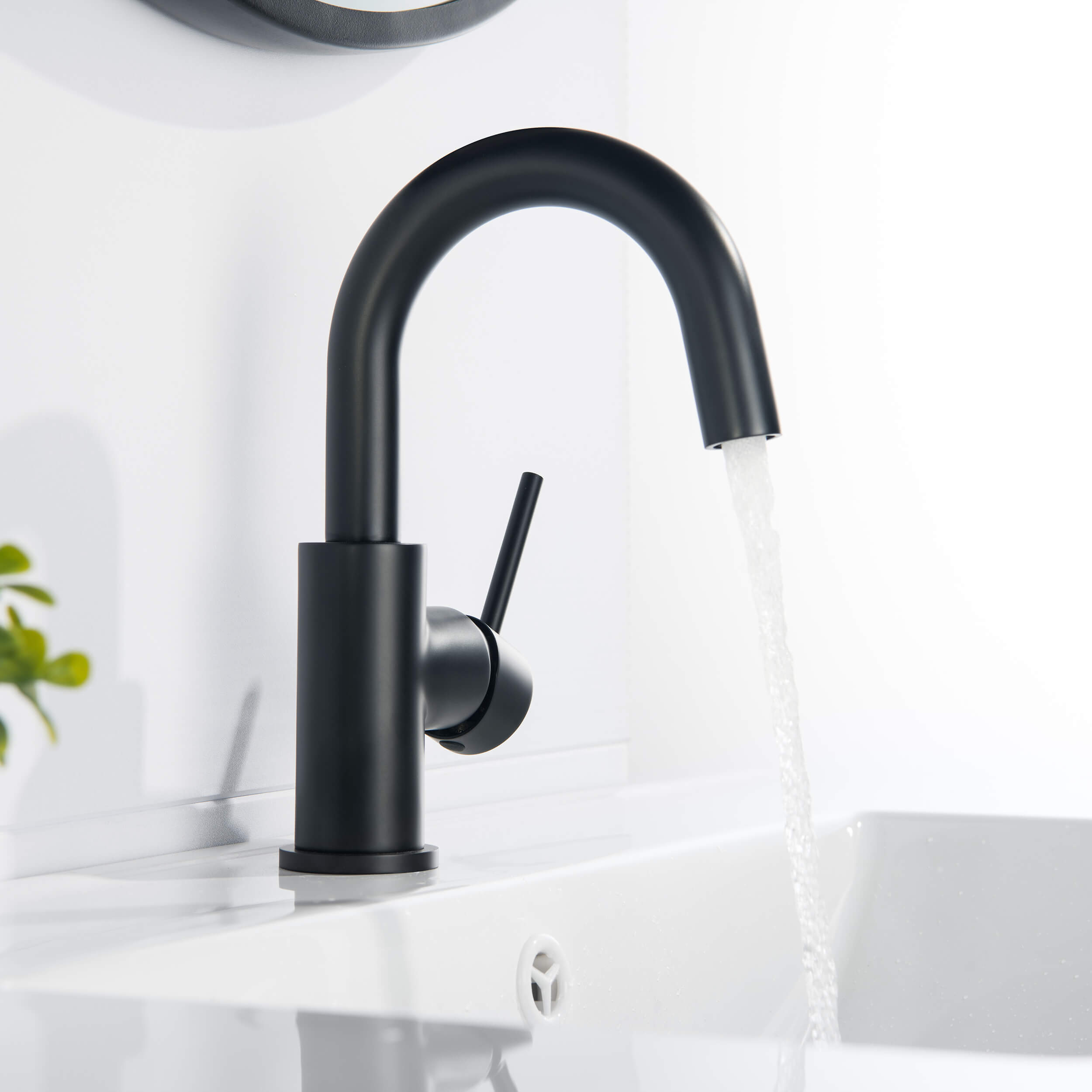 Halo High-Arc Single Handle Bathroom Vanity Sink Faucet with Pop Up Drain - CBF-1021