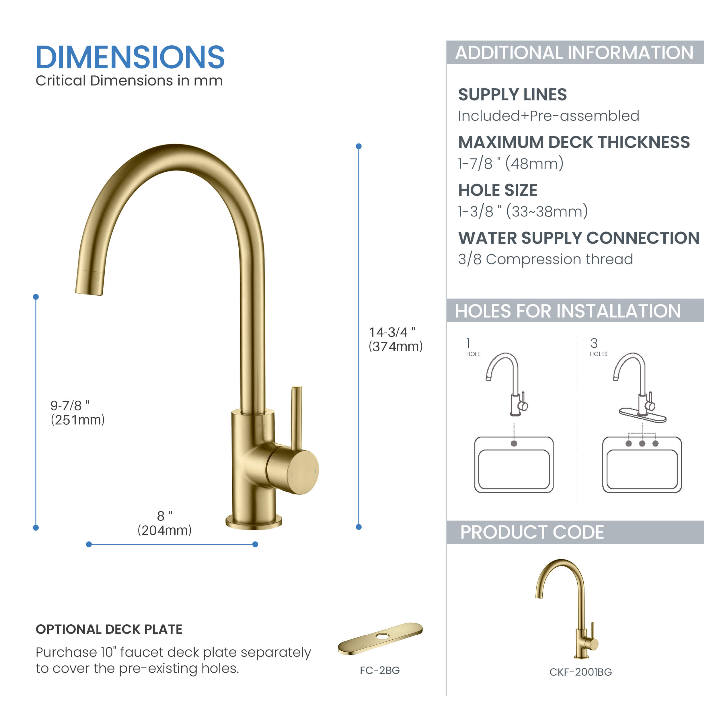 Halo Single Handle Bar Sink Faucet - CKF-2001