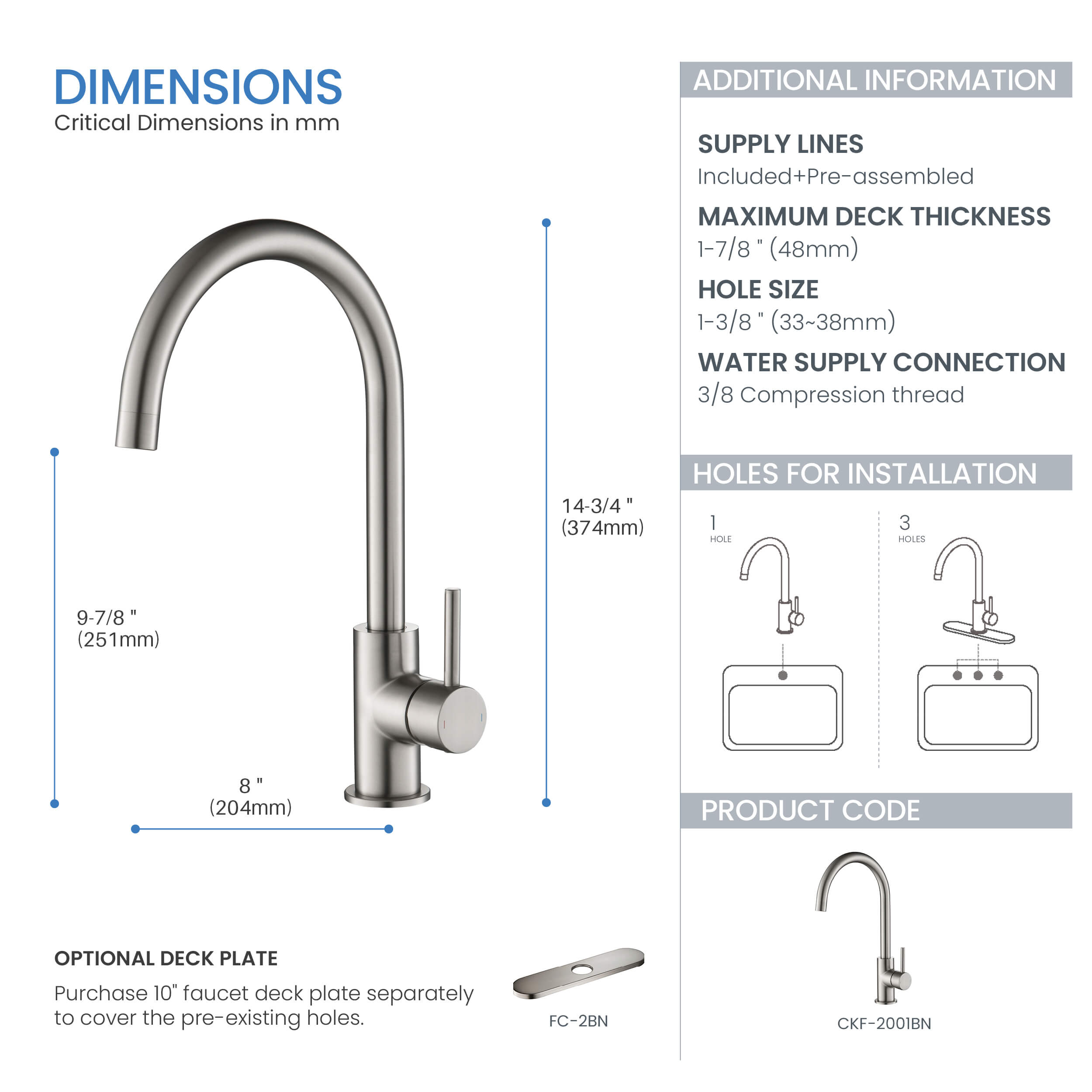 Halo Single Handle Bar Sink Faucet - CKF-2001