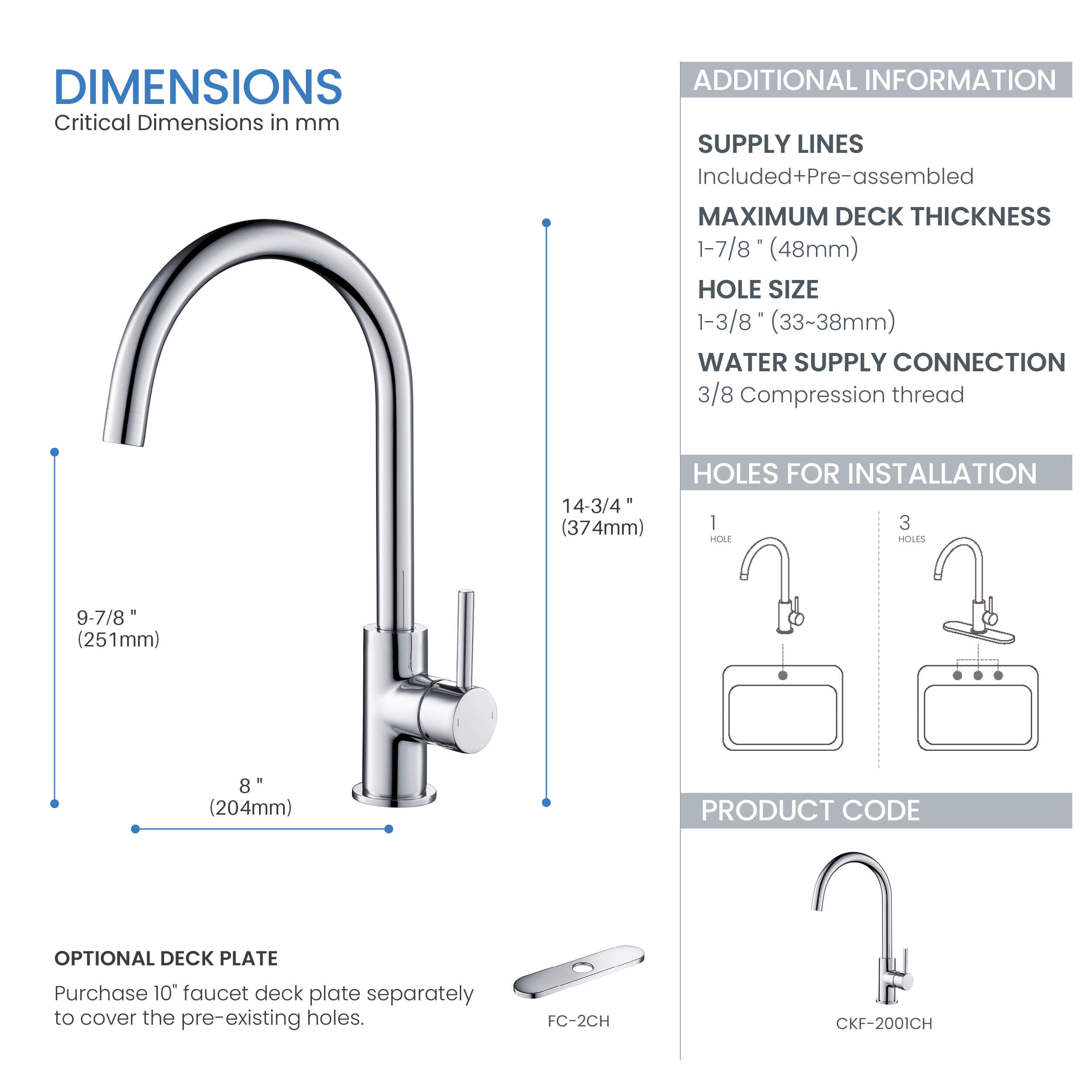 Halo Single Handle Bar Sink Faucet - CKF-2001