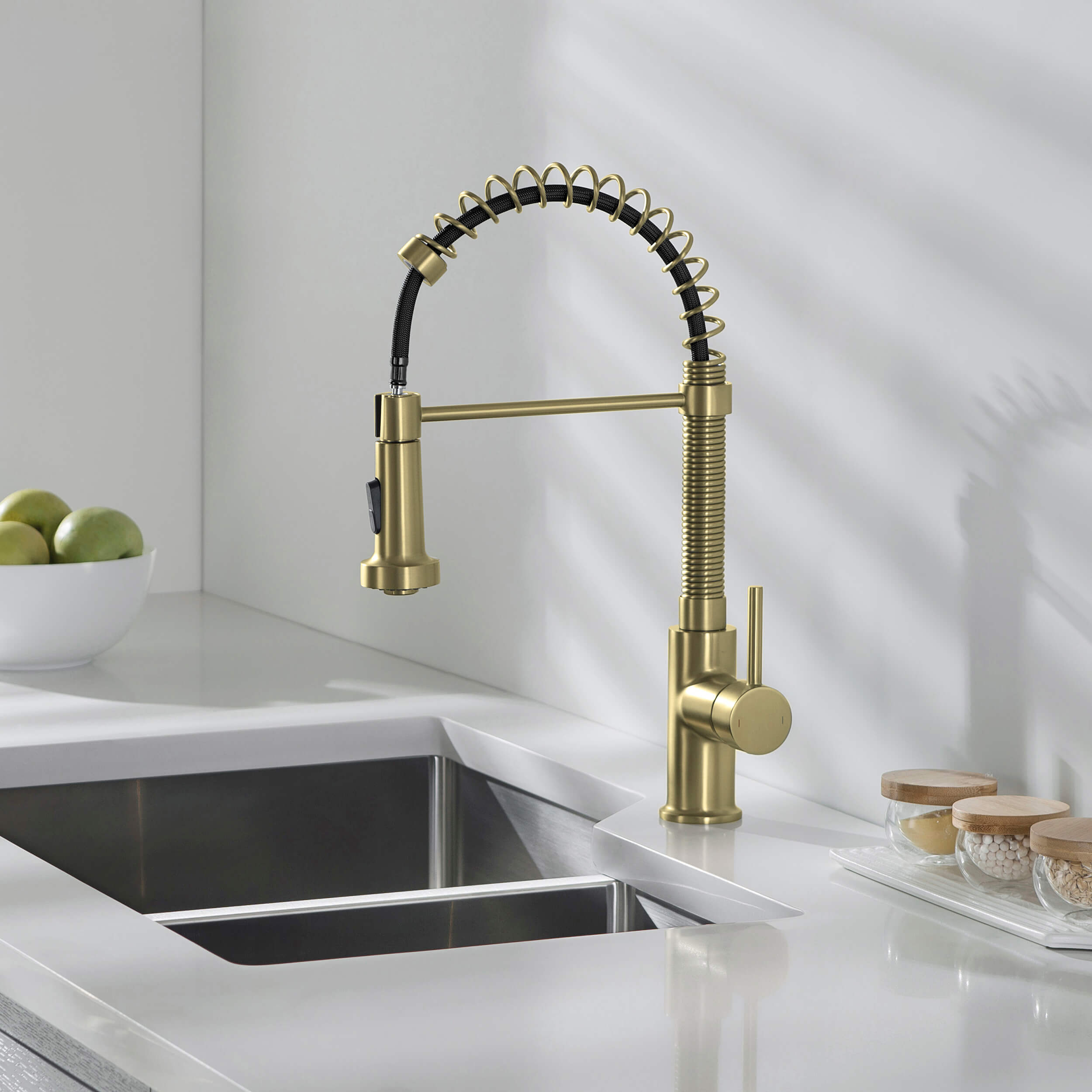 Genova Commercial Style Single Handle Pull Down Kitchen Sink Faucet - CKF-2003