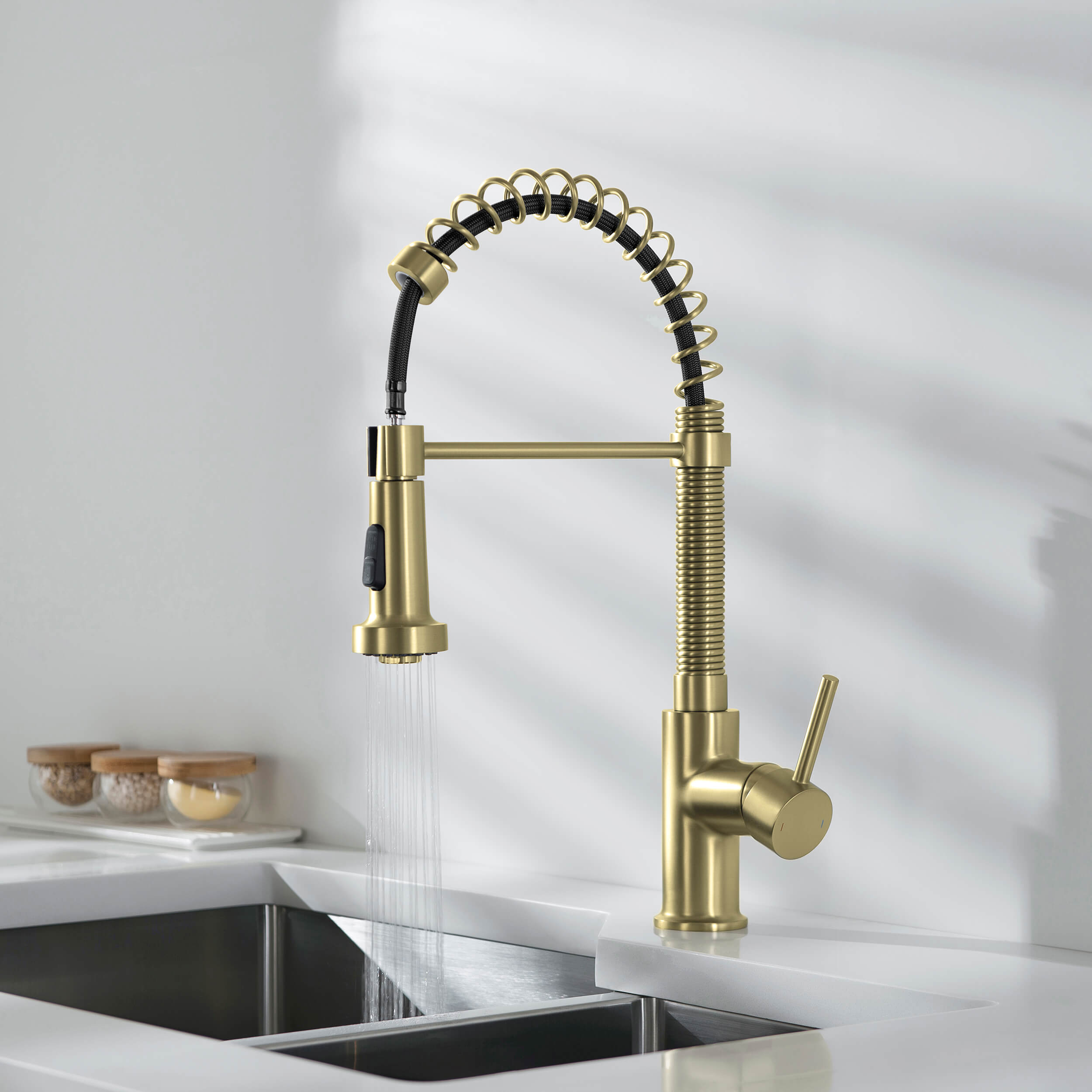 Genova Commercial Style Single Handle Pull Down Kitchen Sink Faucet - CKF-2003