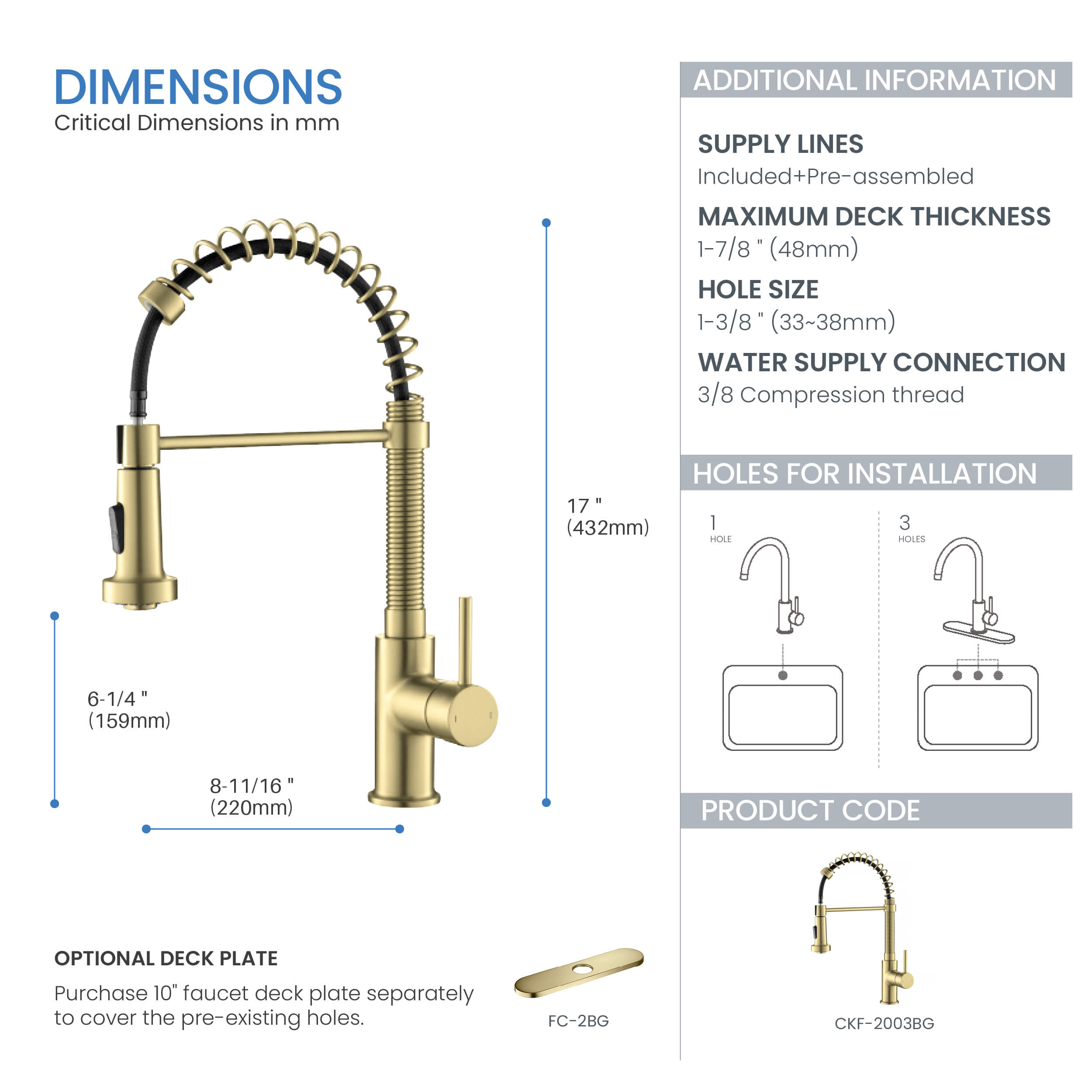 Genova Commercial Style Single Handle Pull Down Kitchen Sink Faucet - CKF-2003