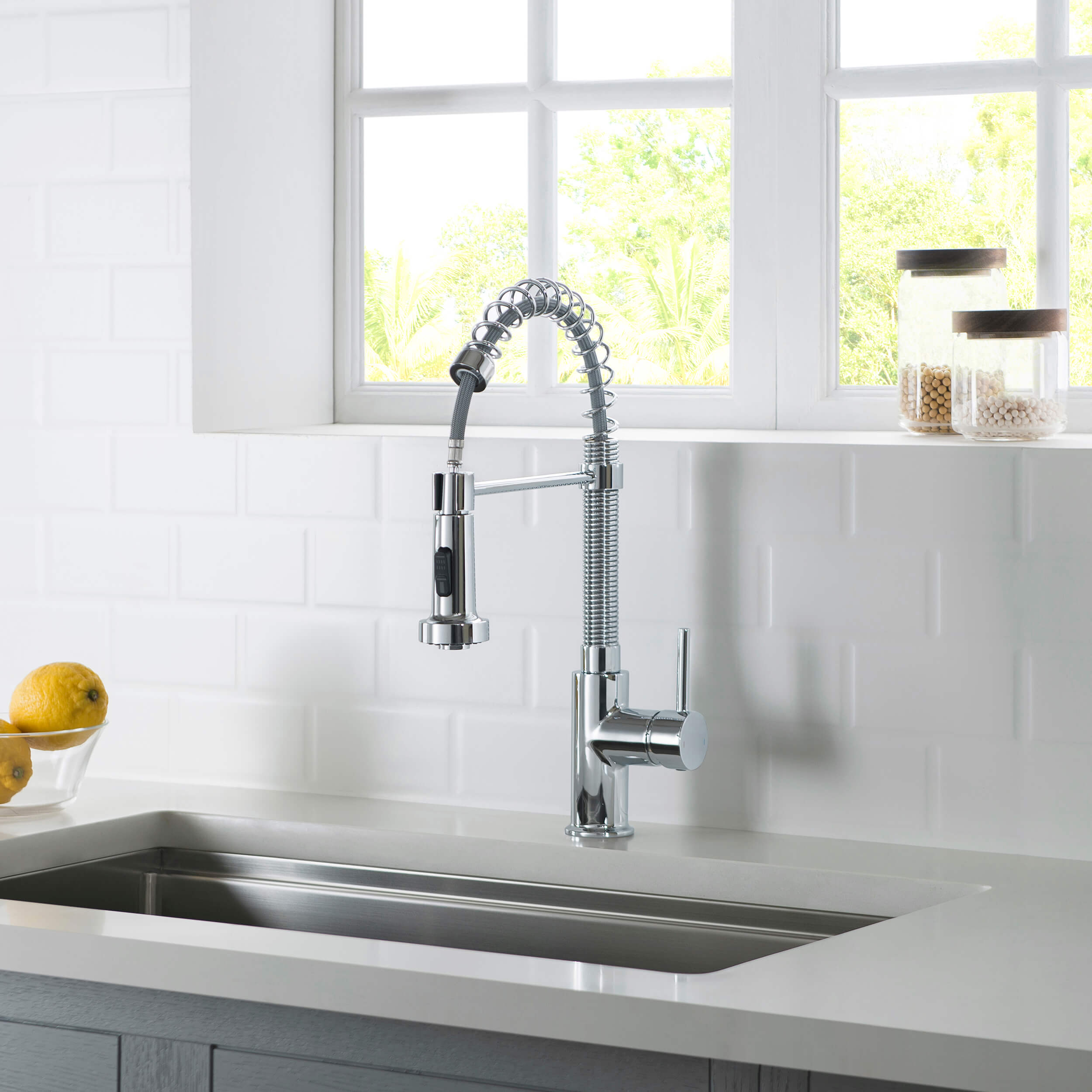 Genova Commercial Style Single Handle Pull Down Kitchen Sink Faucet - CKF-2003