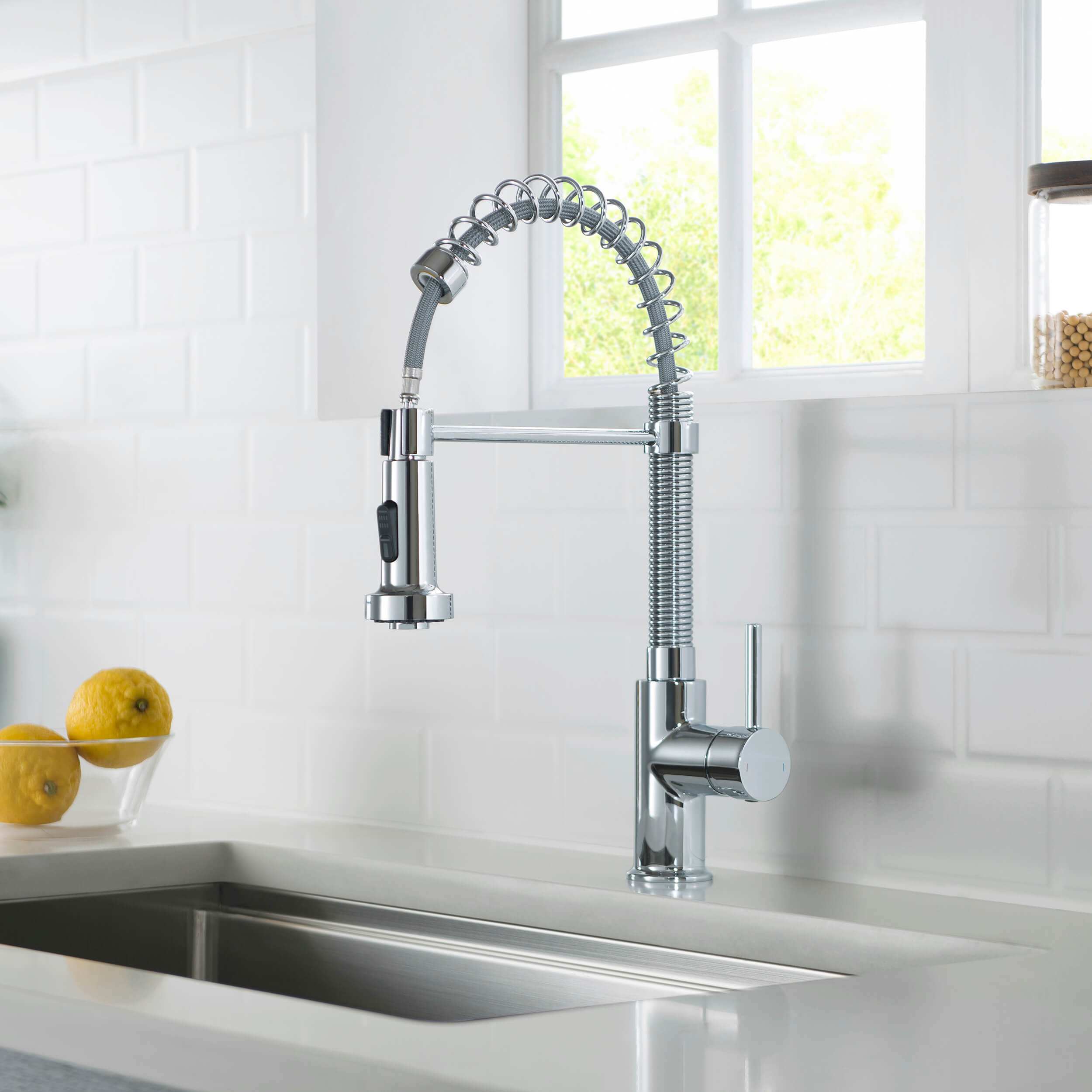 Genova Commercial Style Single Handle Pull Down Kitchen Sink Faucet - CKF-2003