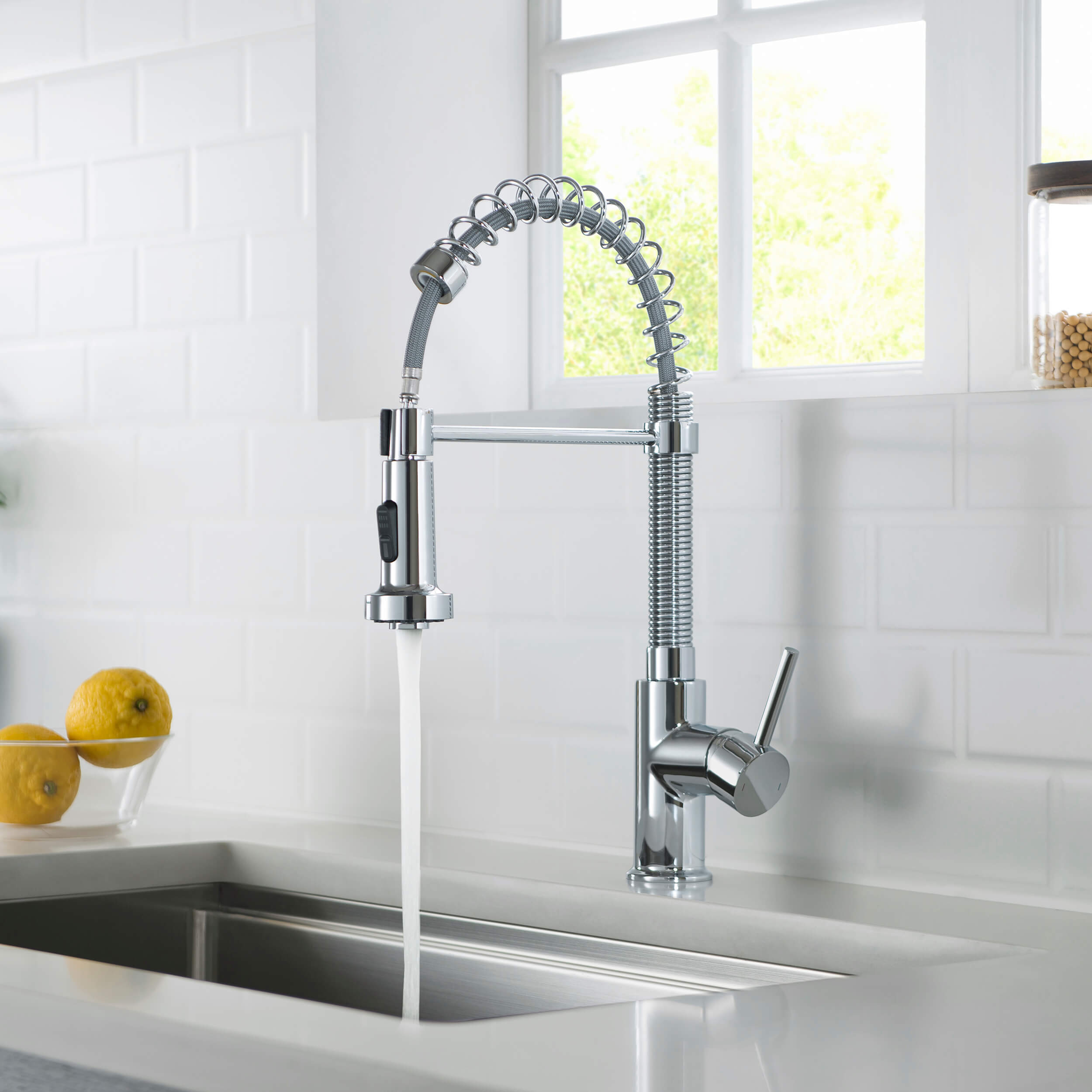 Genova Commercial Style Single Handle Pull Down Kitchen Sink Faucet - CKF-2003