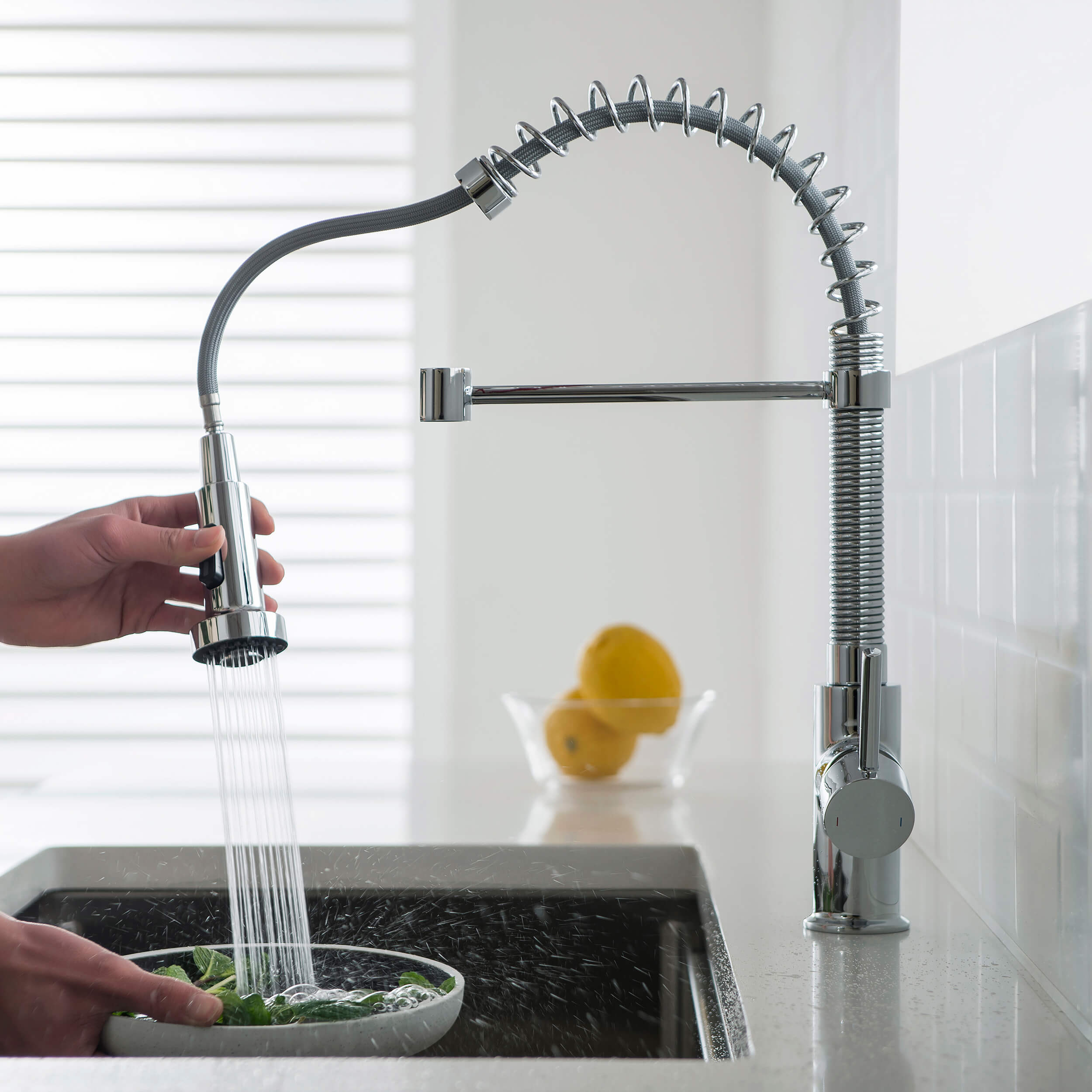 Genova Commercial Style Single Handle Pull Down Kitchen Sink Faucet - CKF-2003