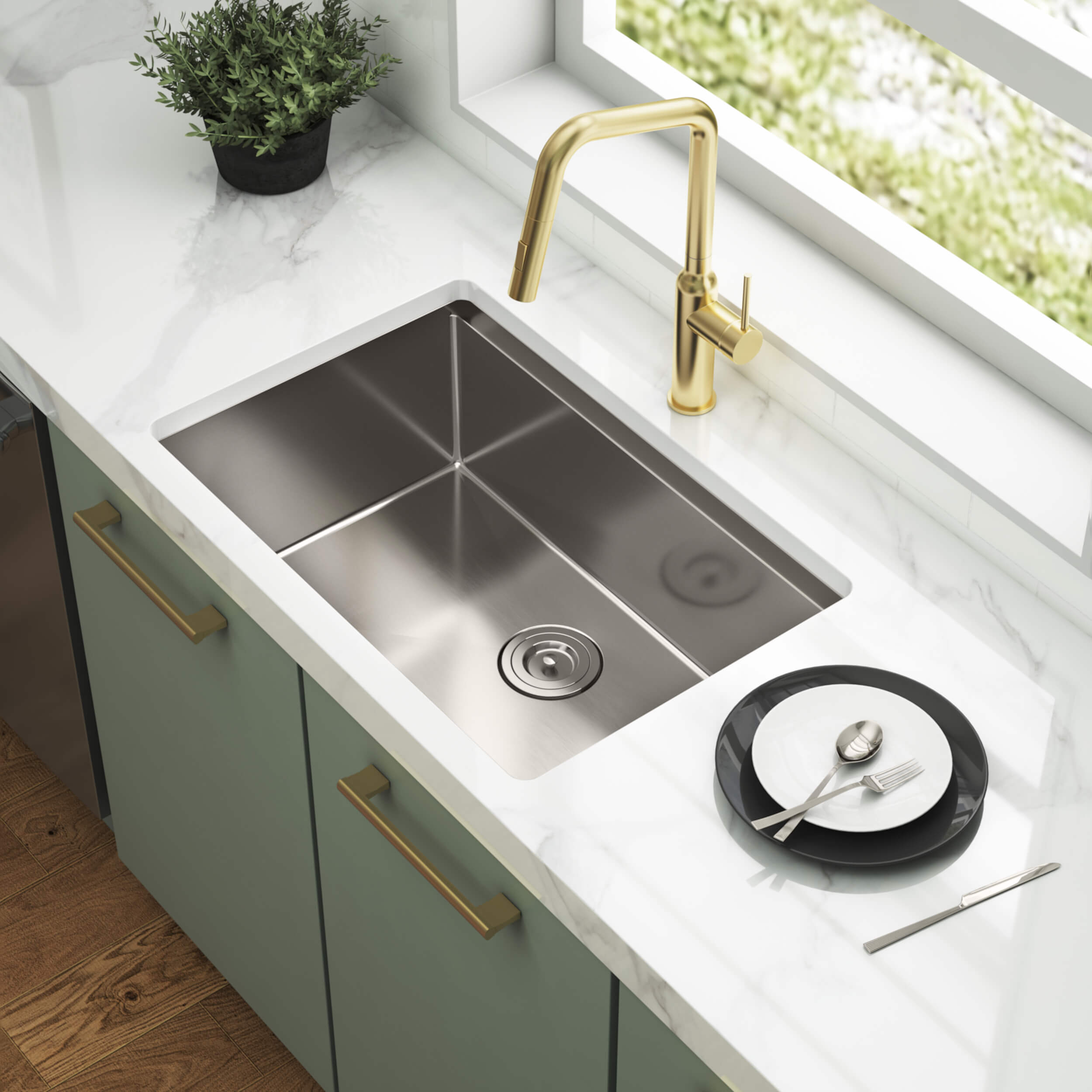 Tampa Single Handle Pull Down Kitchen Sink Faucet - CKF-2007