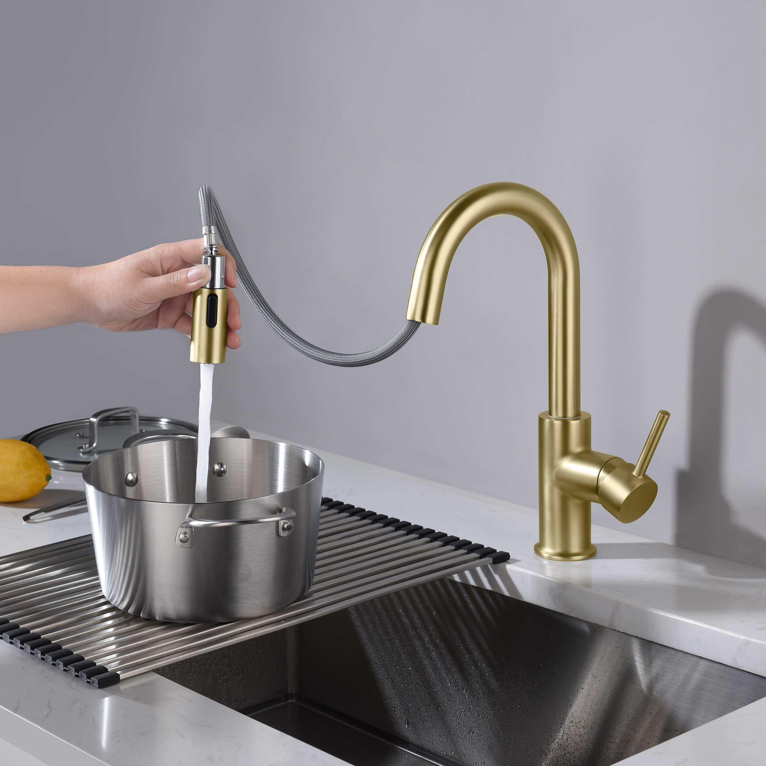 Halo Single Handle Pull Down Kitchen & Bar Sink Faucet - CKF-2011