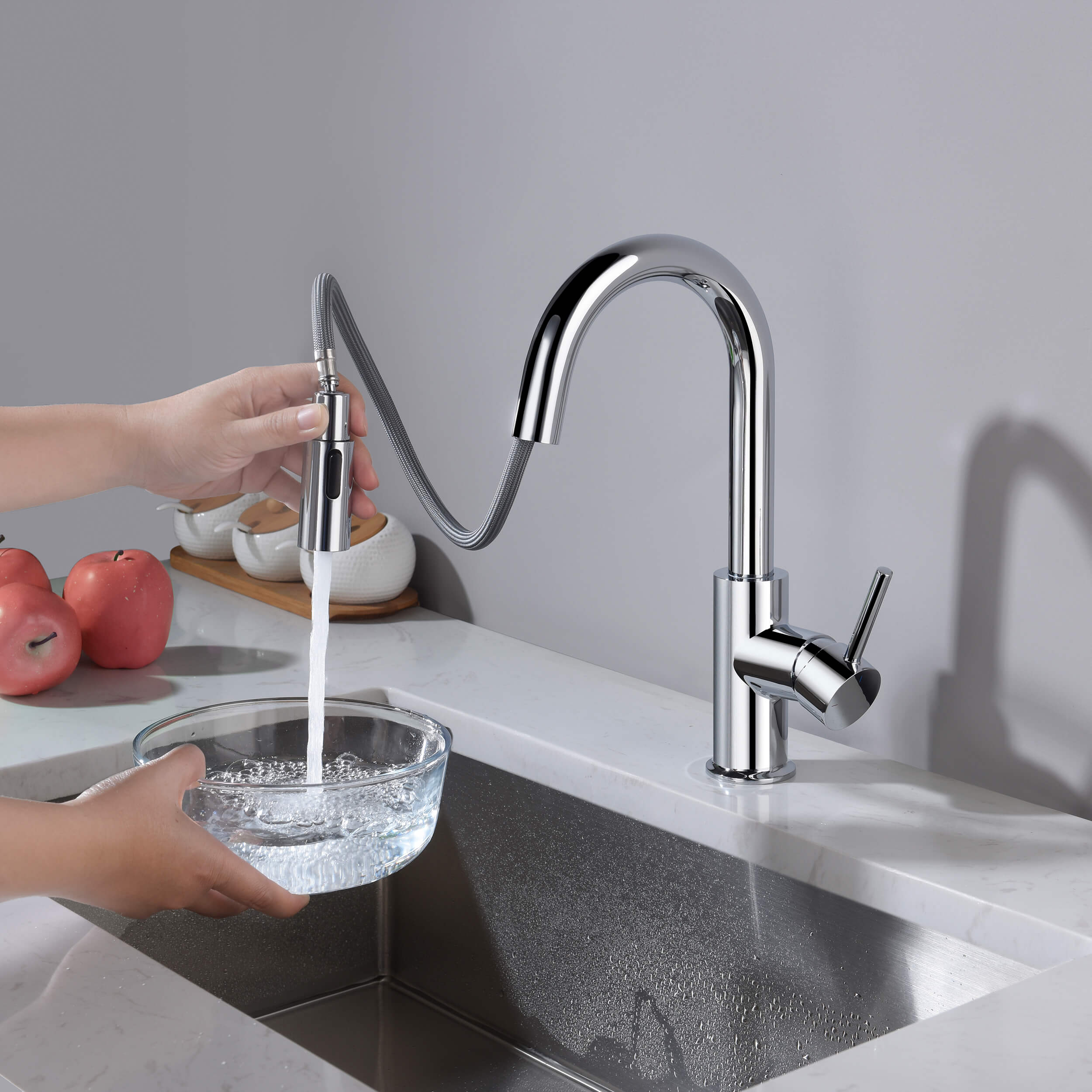 Halo Single Handle Pull Down Kitchen & Bar Sink Faucet - CKF-2011