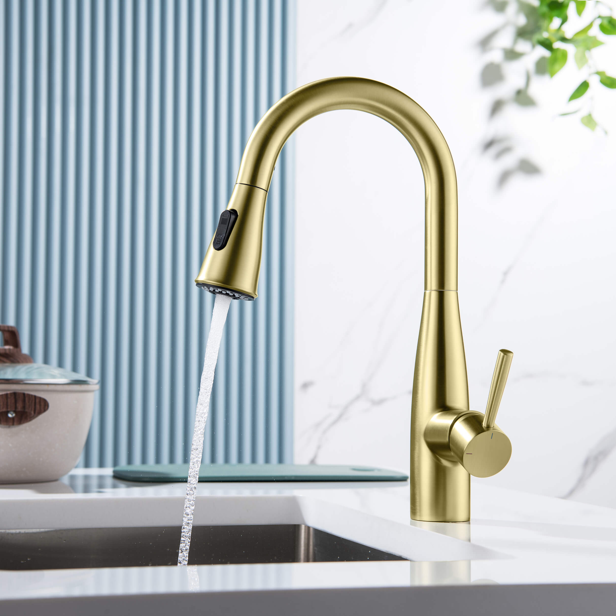 Plano Single Handle Pull Down Kitchen & Bar Sink Faucet - CKF-2015