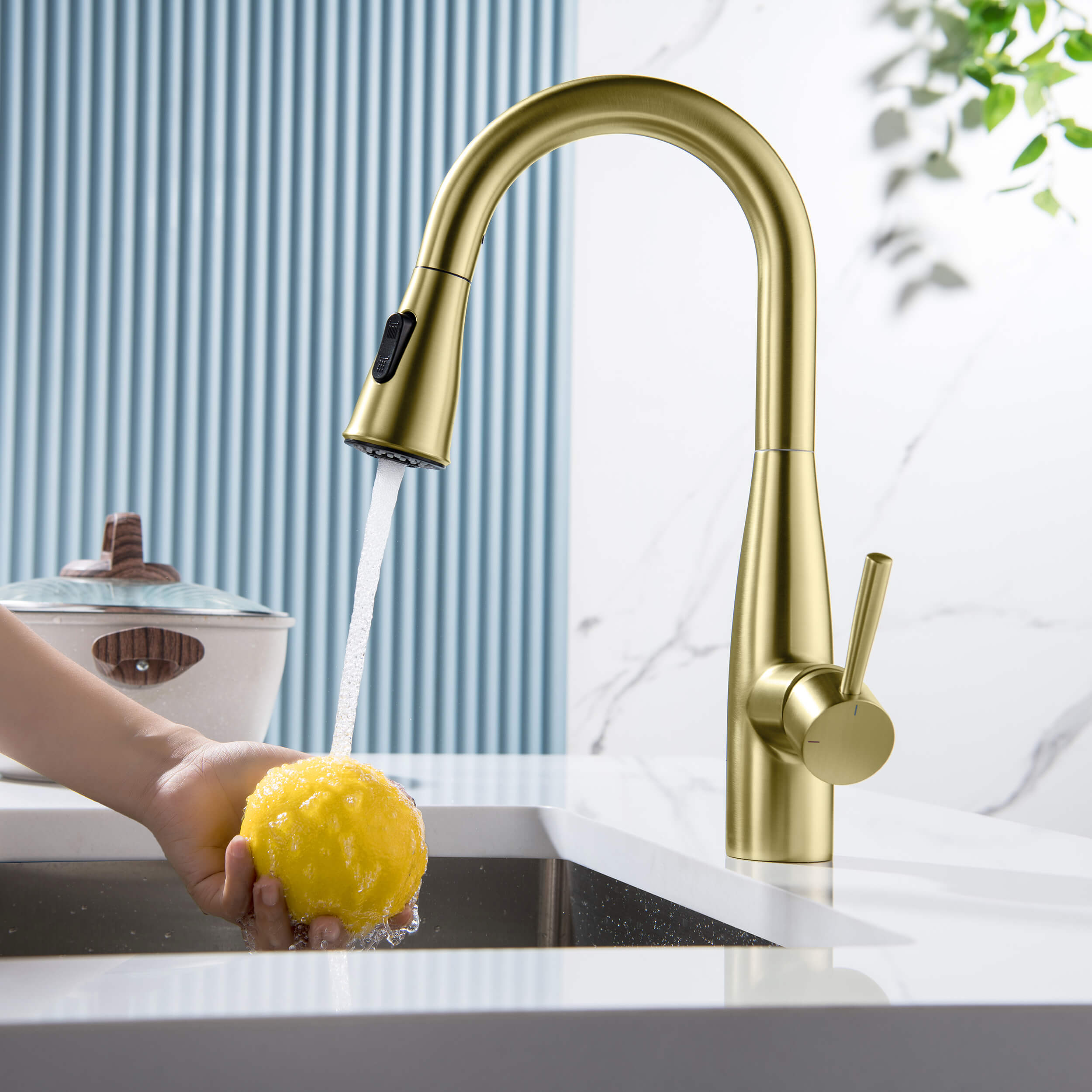 Plano Single Handle Pull Down Kitchen & Bar Sink Faucet - CKF-2015