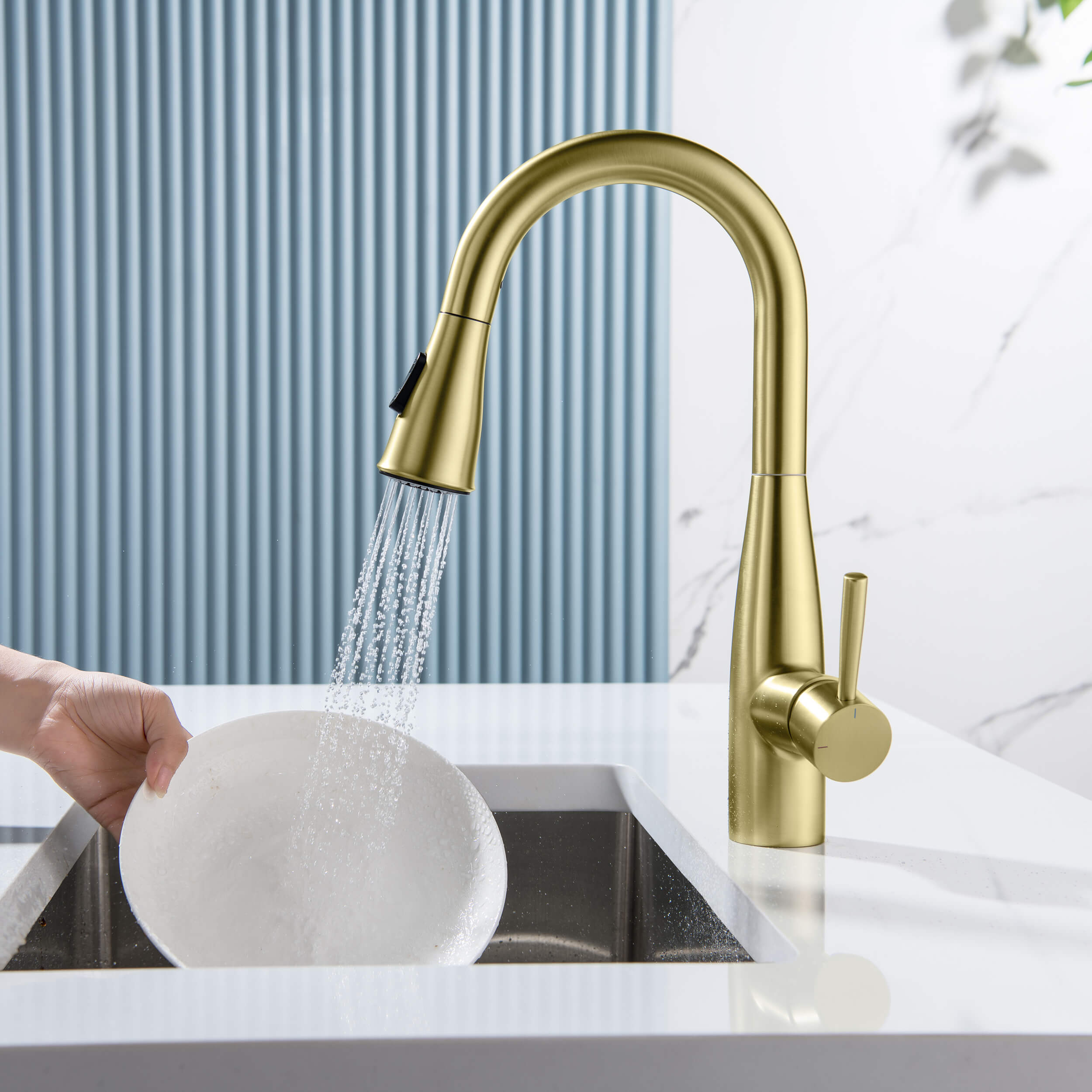 Plano Single Handle Pull Down Kitchen & Bar Sink Faucet - CKF-2015