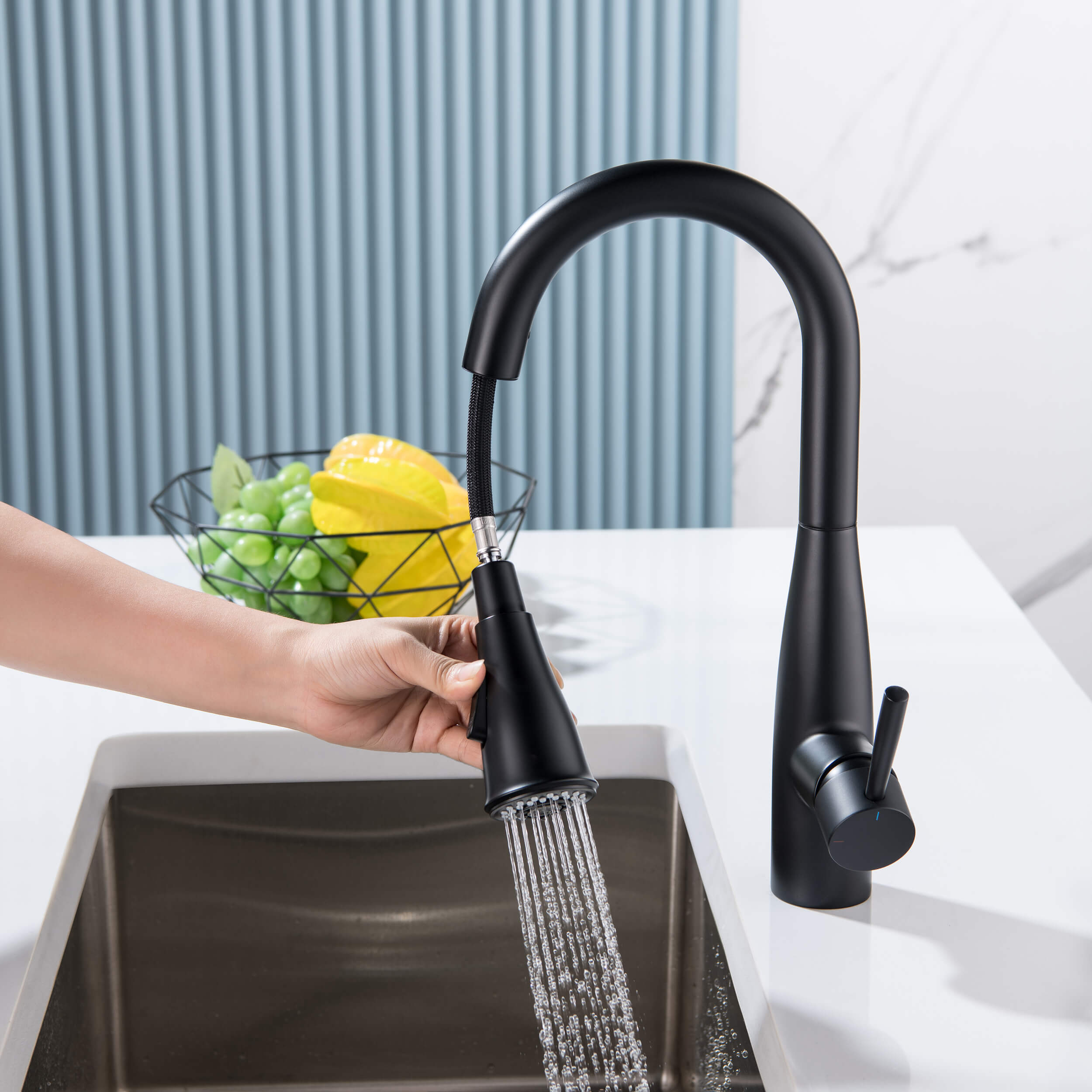 Plano Single Handle Pull Down Kitchen & Bar Sink Faucet - CKF-2015