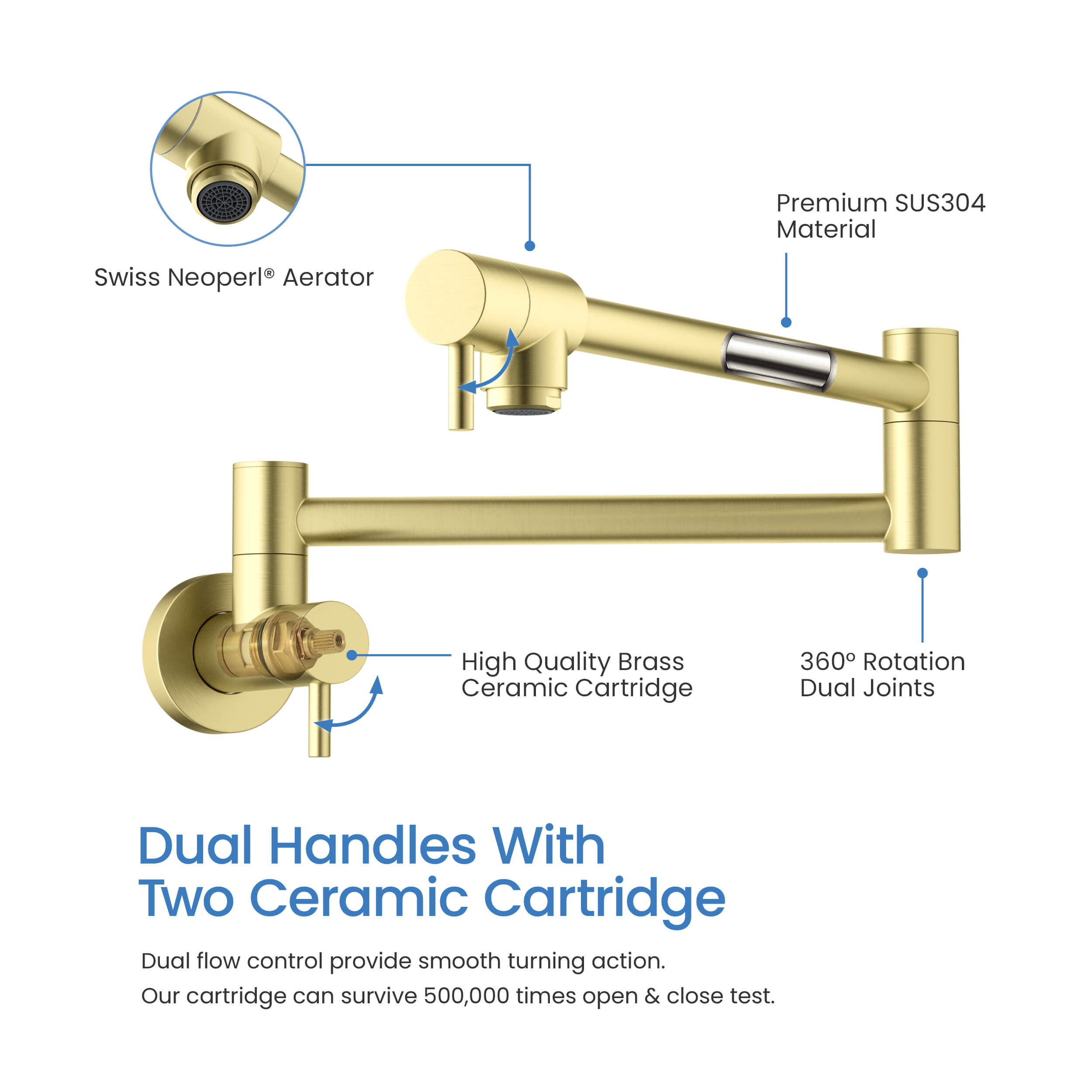 Stainless Steel Kitchen Pot Filler - CPF-602