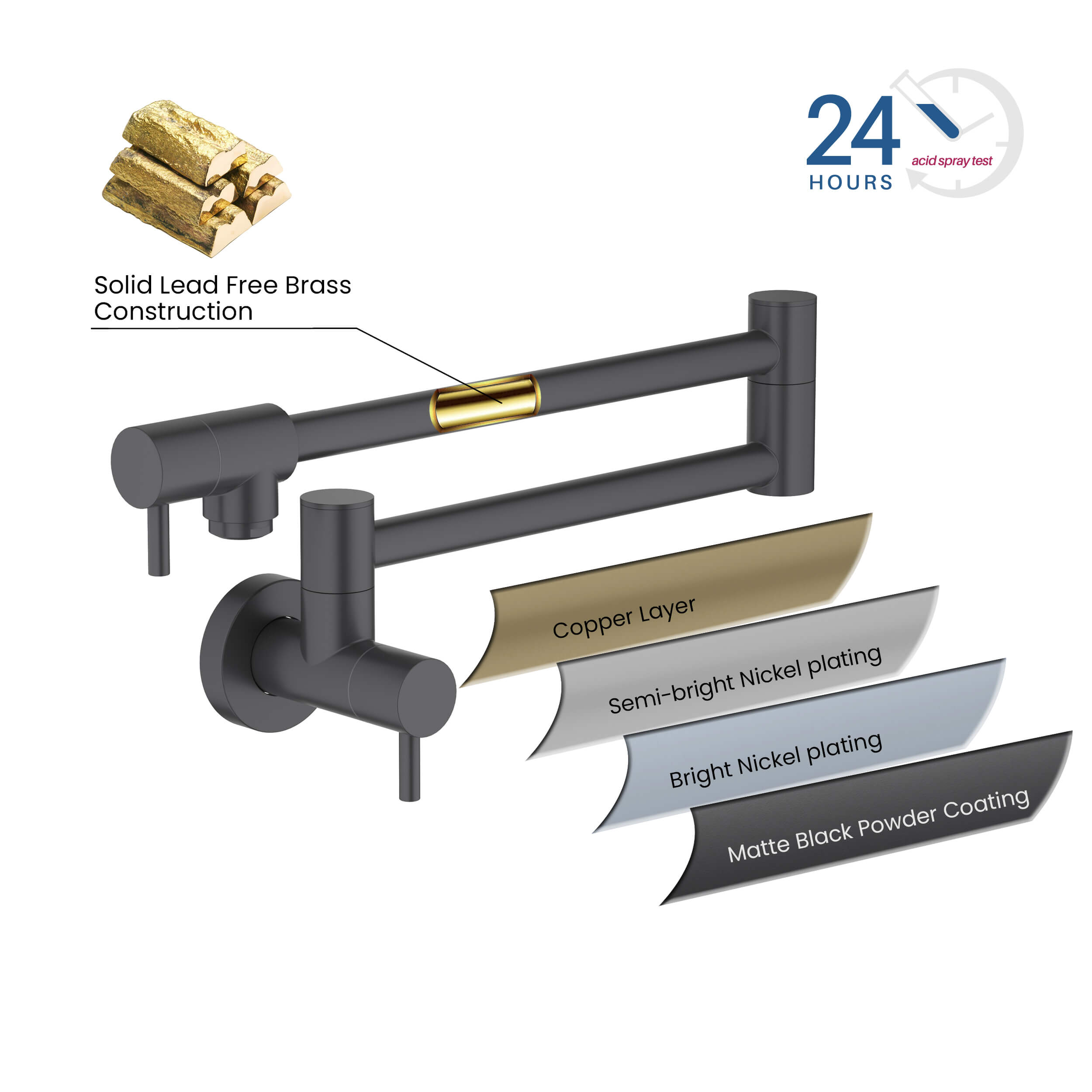 Stainless Steel Kitchen Pot Filler - CPF-602