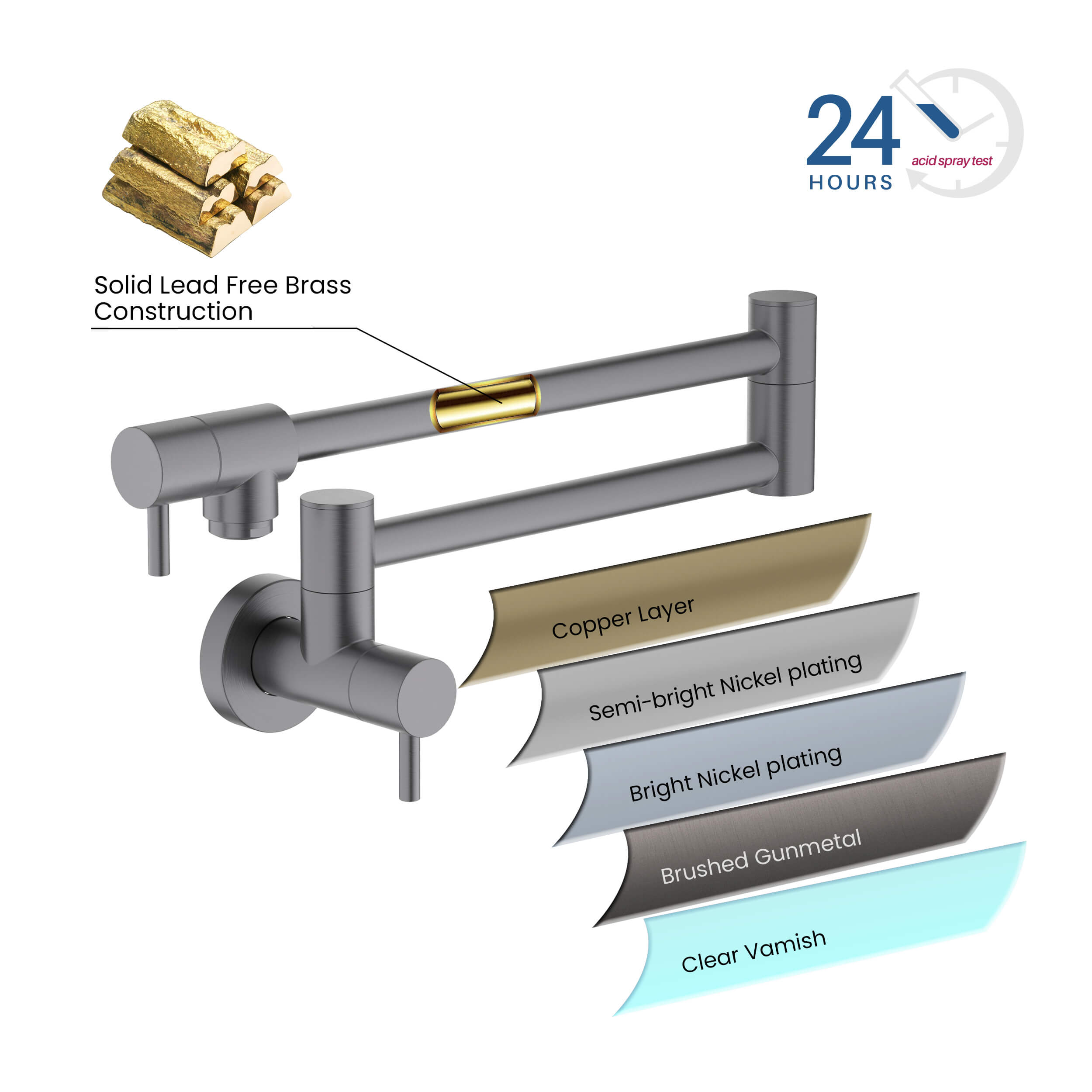 Stainless Steel Kitchen Pot Filler - CPF-602