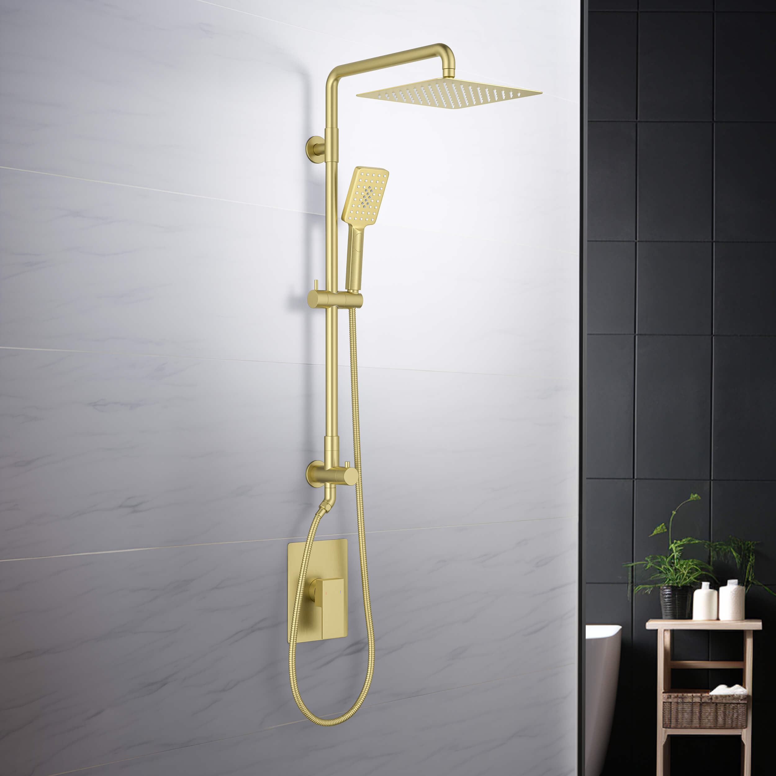 Quadra Pressure Balanced 2-Function Wall Mount Shower Column with Rough In Valve - CSC-4104