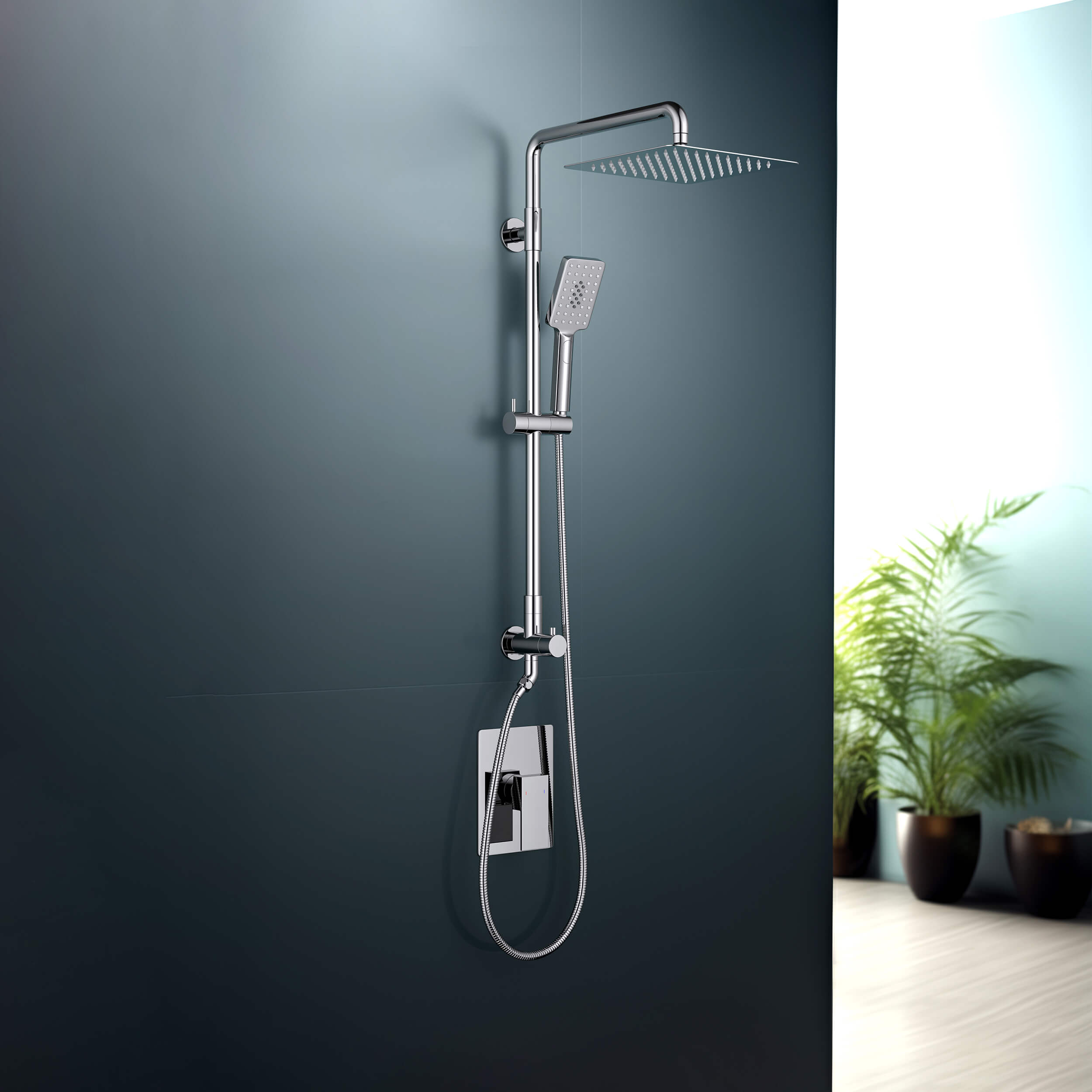 Quadra Pressure Balanced 2-Function Wall Mount Shower Column with Rough In Valve - CSC-4104