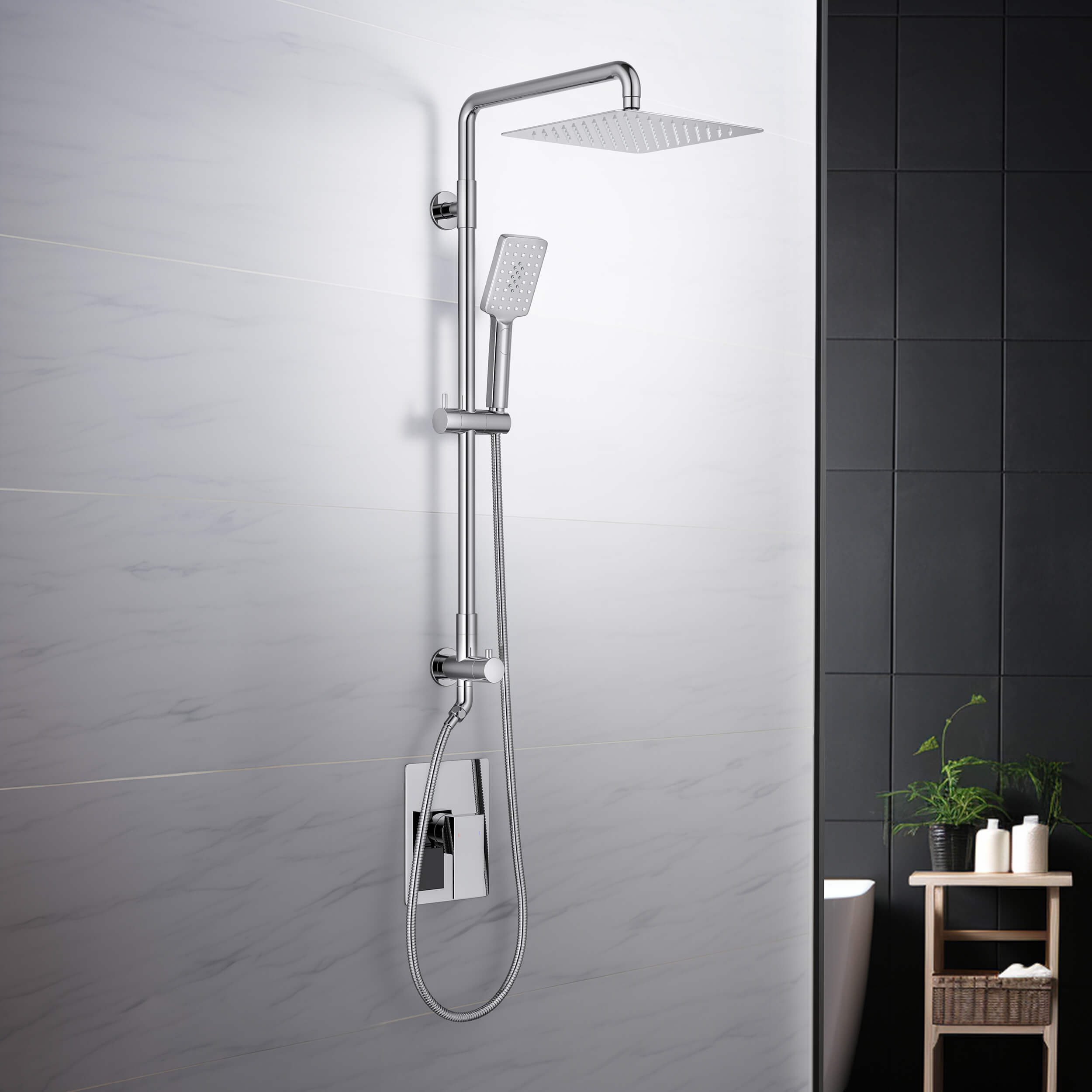 Quadra Pressure Balanced 2-Function Wall Mount Shower Column with Rough In Valve - CSC-4104