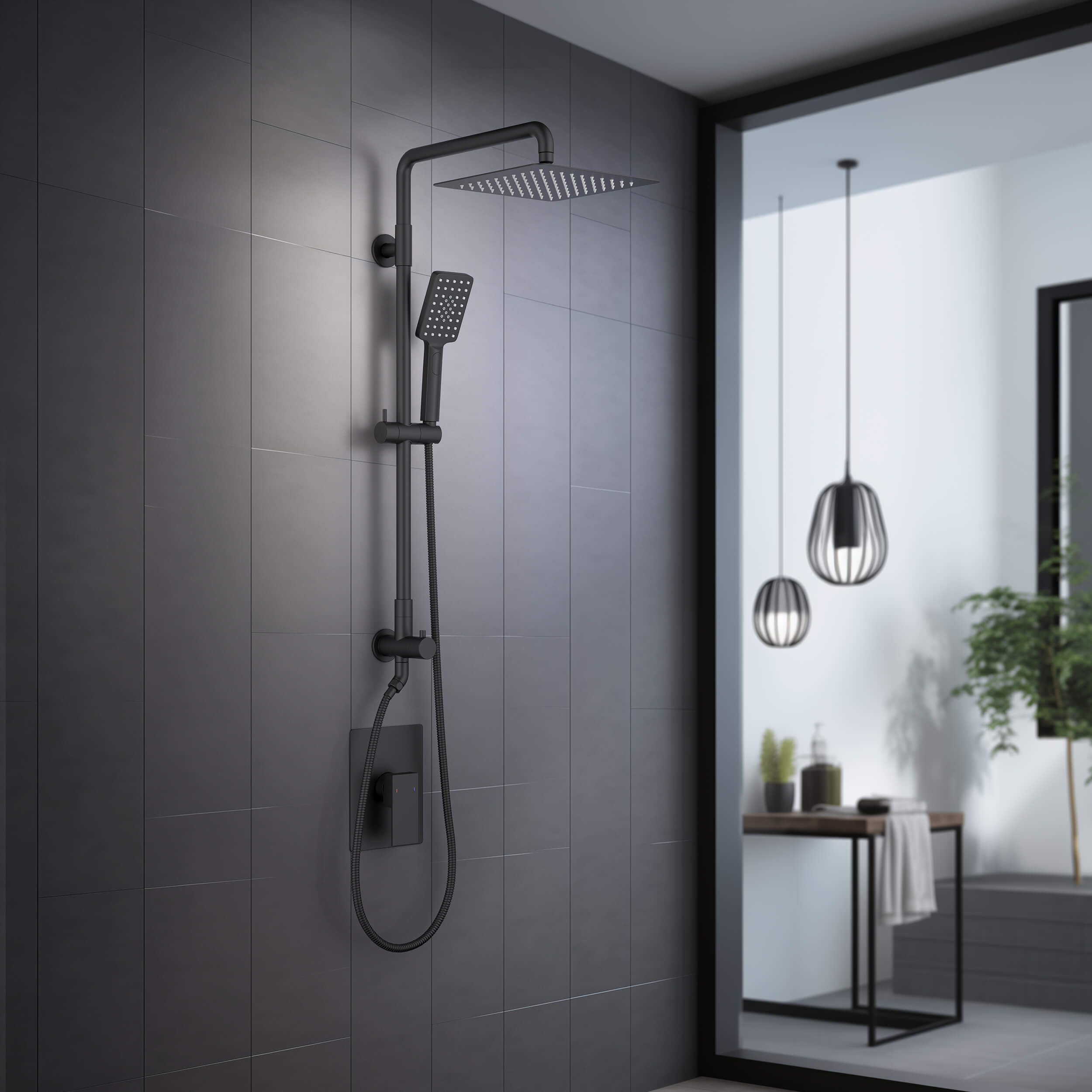 Quadra Pressure Balanced 2-Function Wall Mount Shower Column with Rough In Valve - CSC-4104