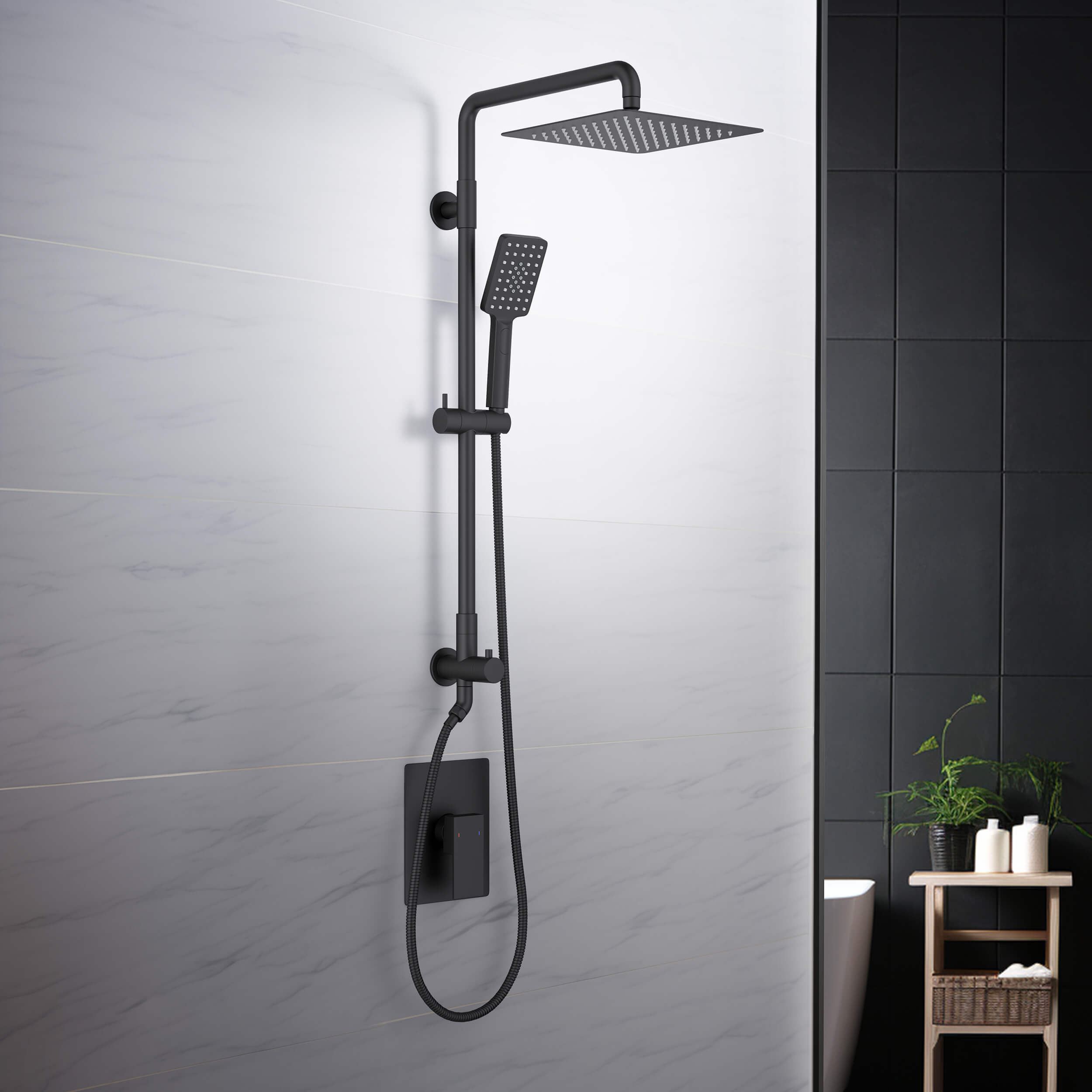 Quadra Pressure Balanced 2-Function Wall Mount Shower Column with Rough In Valve - CSC-4104