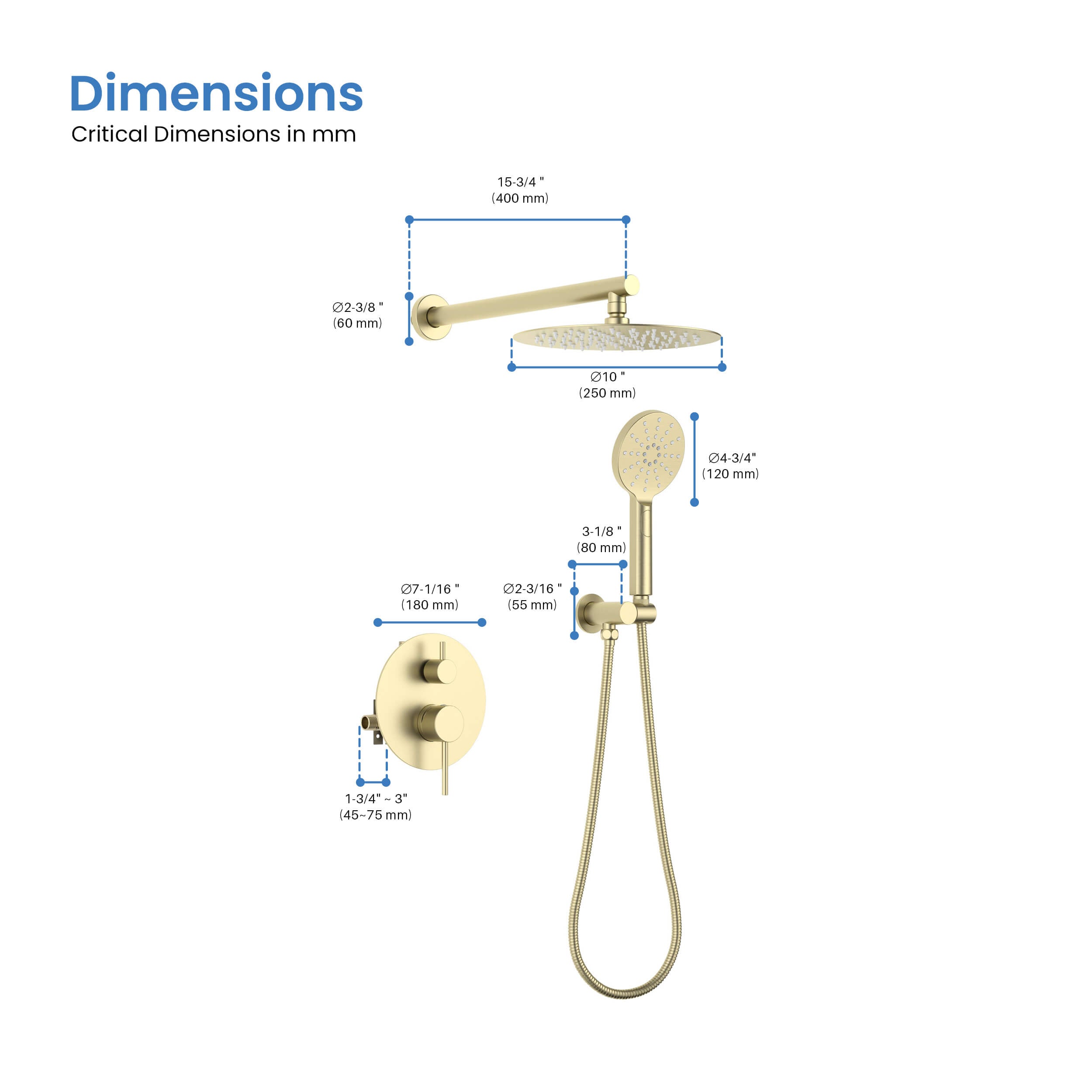 Halo Pressure Balanced 2-Function Wall Mount Shower System with Rough-in Valve - CSF-4003