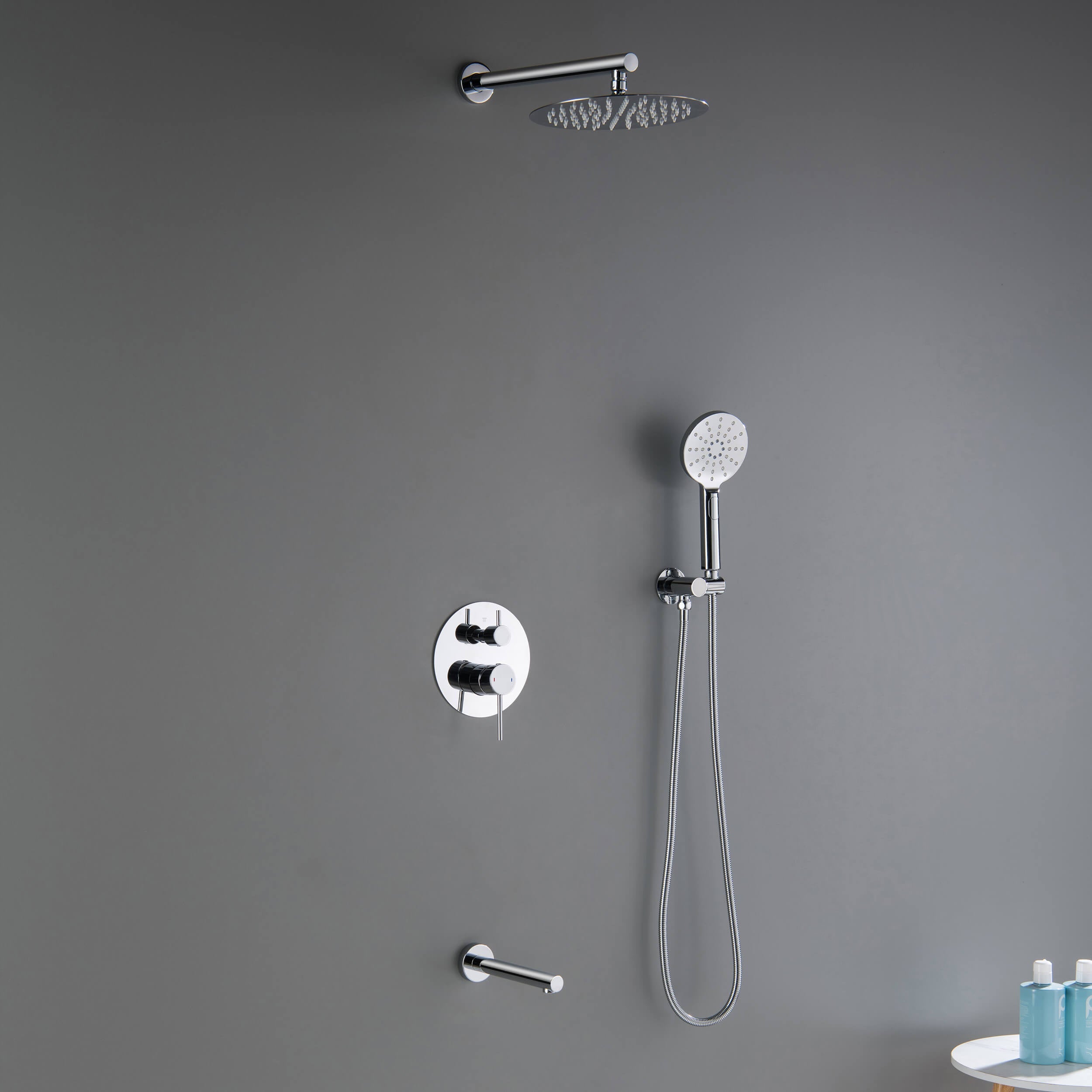 Halo Pressure Balanced 3-Function Wall Mount Shower System with Rough-In Valve - CSF-4004