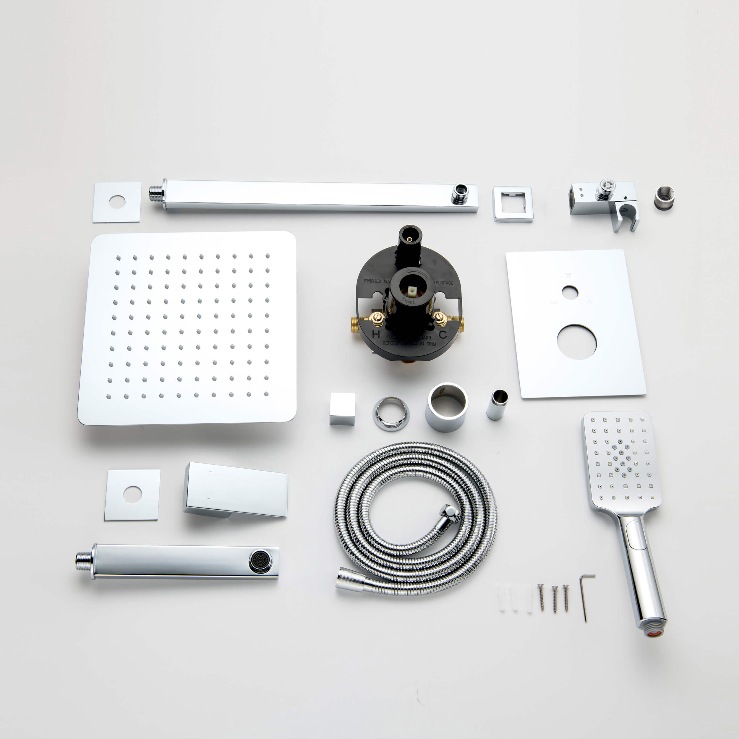 Quadra Pressure Balanced 3-Function Wall Mount Shower System with Rough-In Valve - CSF-4006