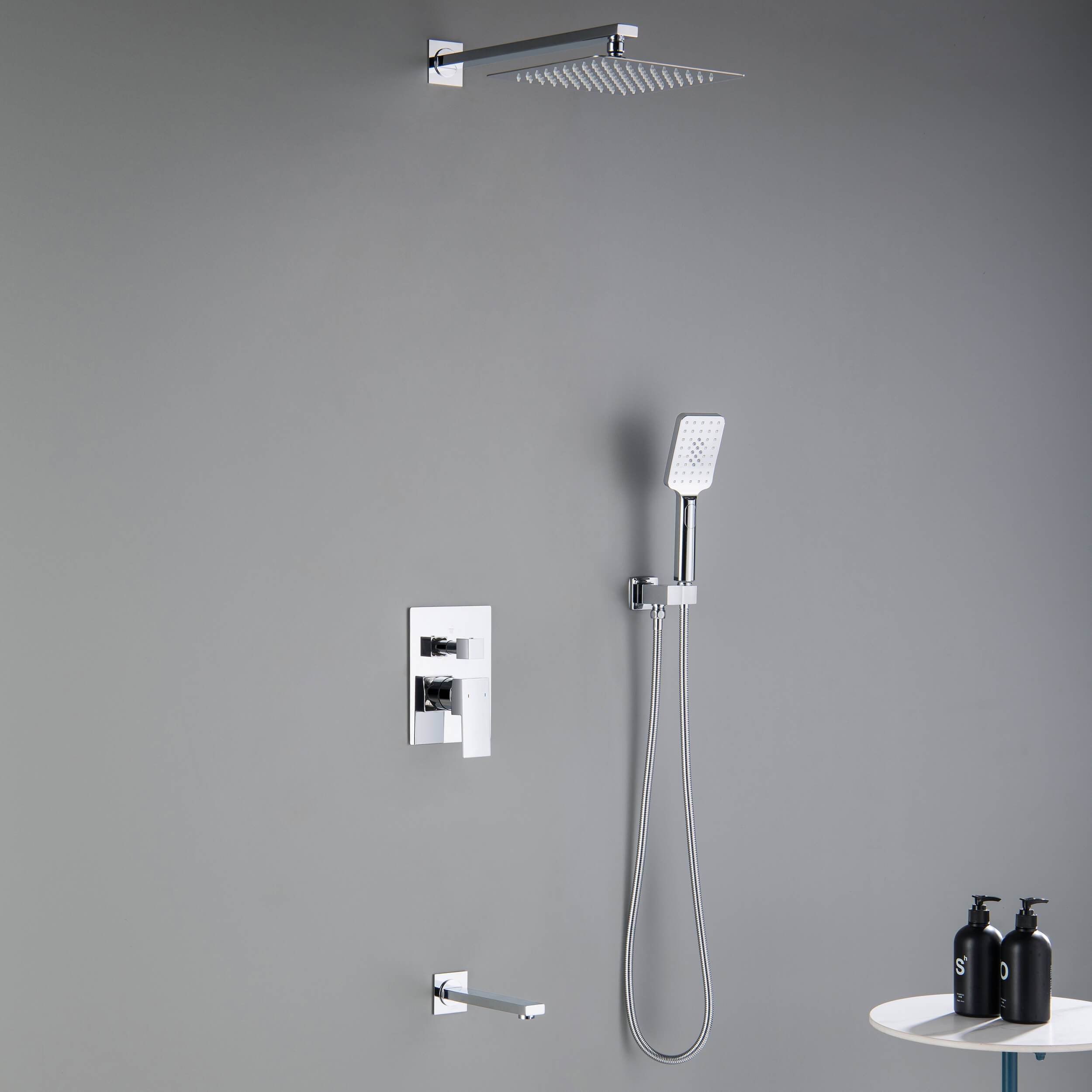 Quadra Pressure Balanced 3-Function Wall Mount Shower System with Rough-In Valve - CSF-4006