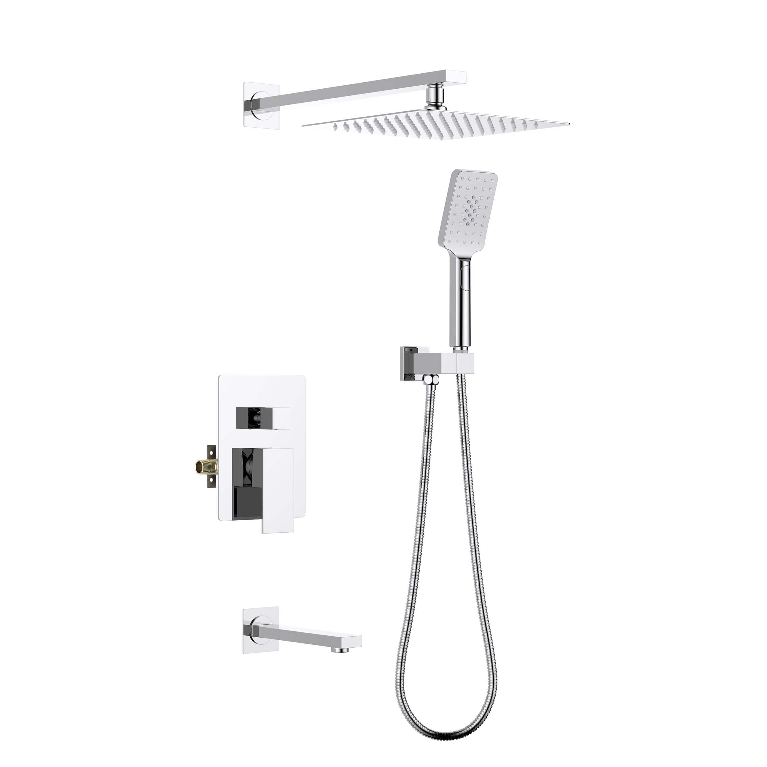 Quadra Pressure Balanced 3-Function Wall Mount Shower System with Rough-In Valve - CSF-4006