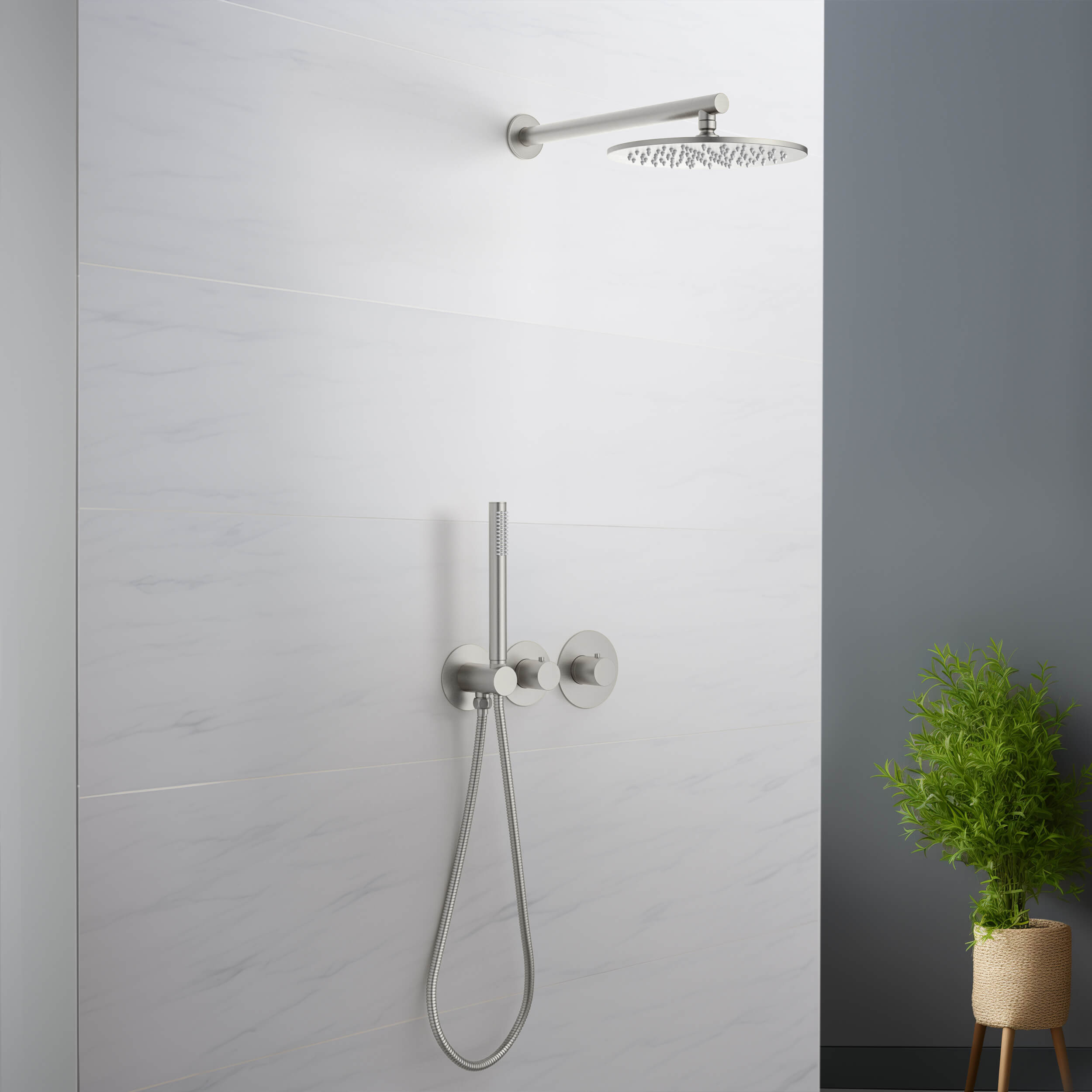 Halo 2-Function Thermostatic Wall Mount Shower System with Rough-in Valve - CSF-4010