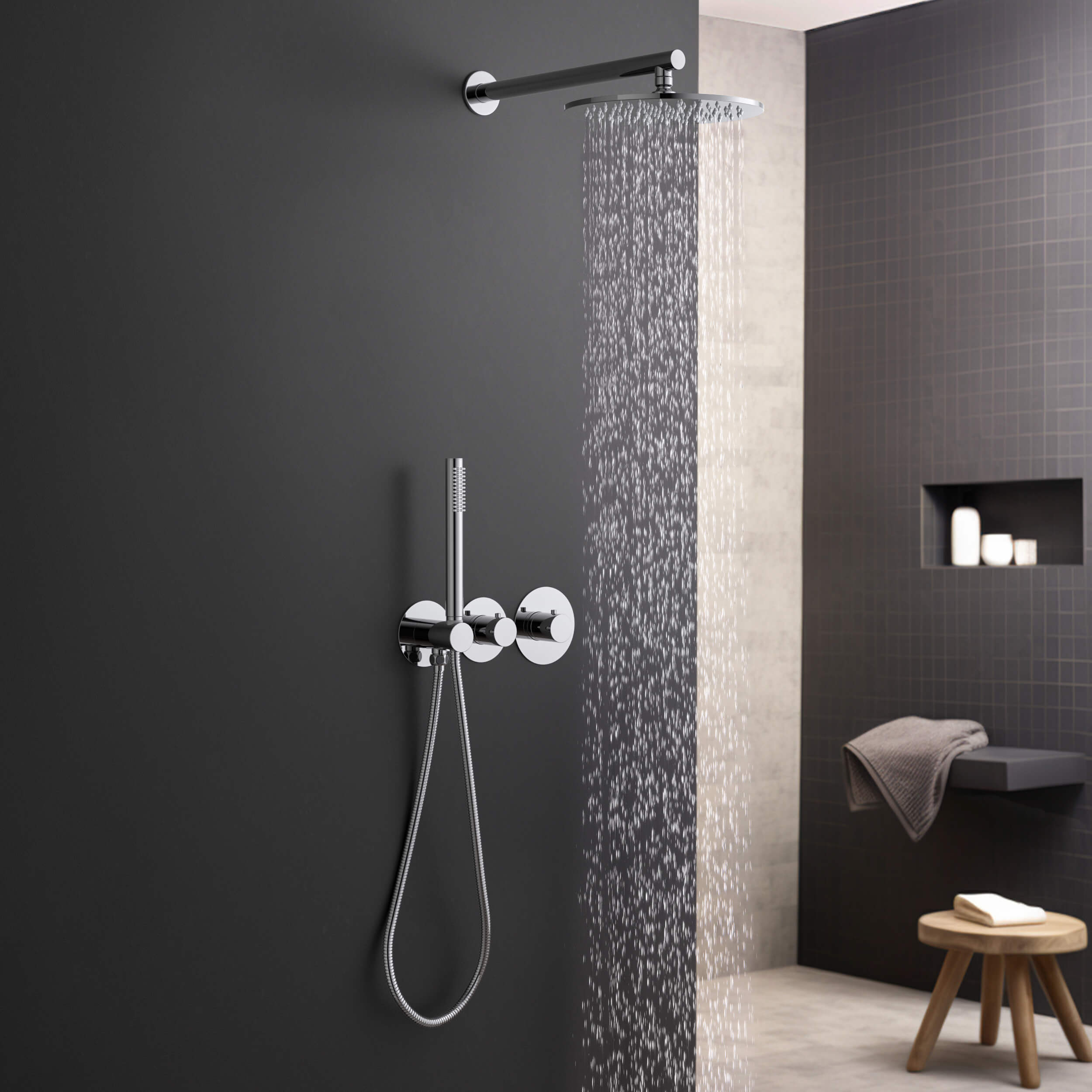 Halo 2-Function Thermostatic Wall Mount Shower System with Rough-in Valve - CSF-4010