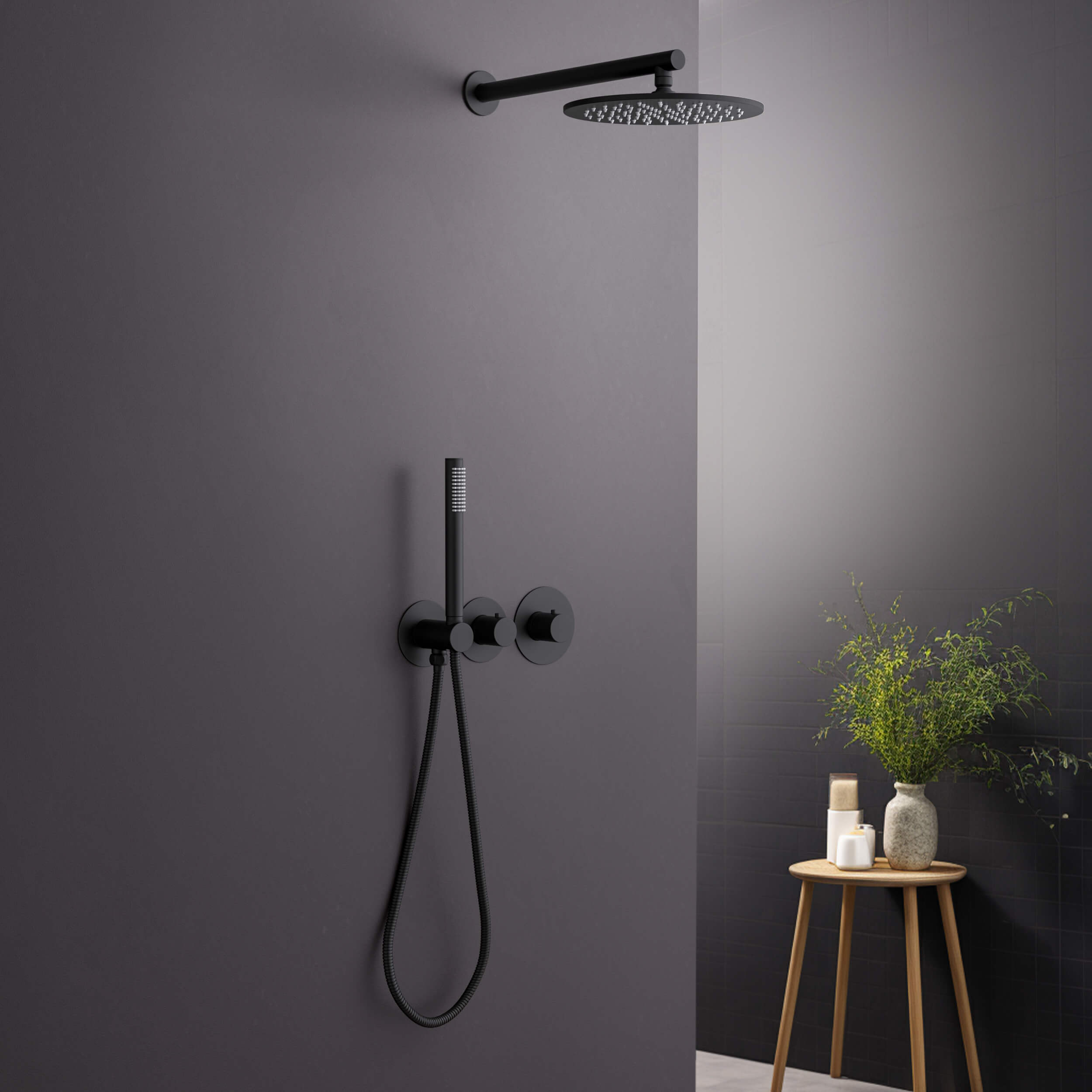 Halo 2-Function Thermostatic Wall Mount Shower System with Rough-in Valve - CSF-4010