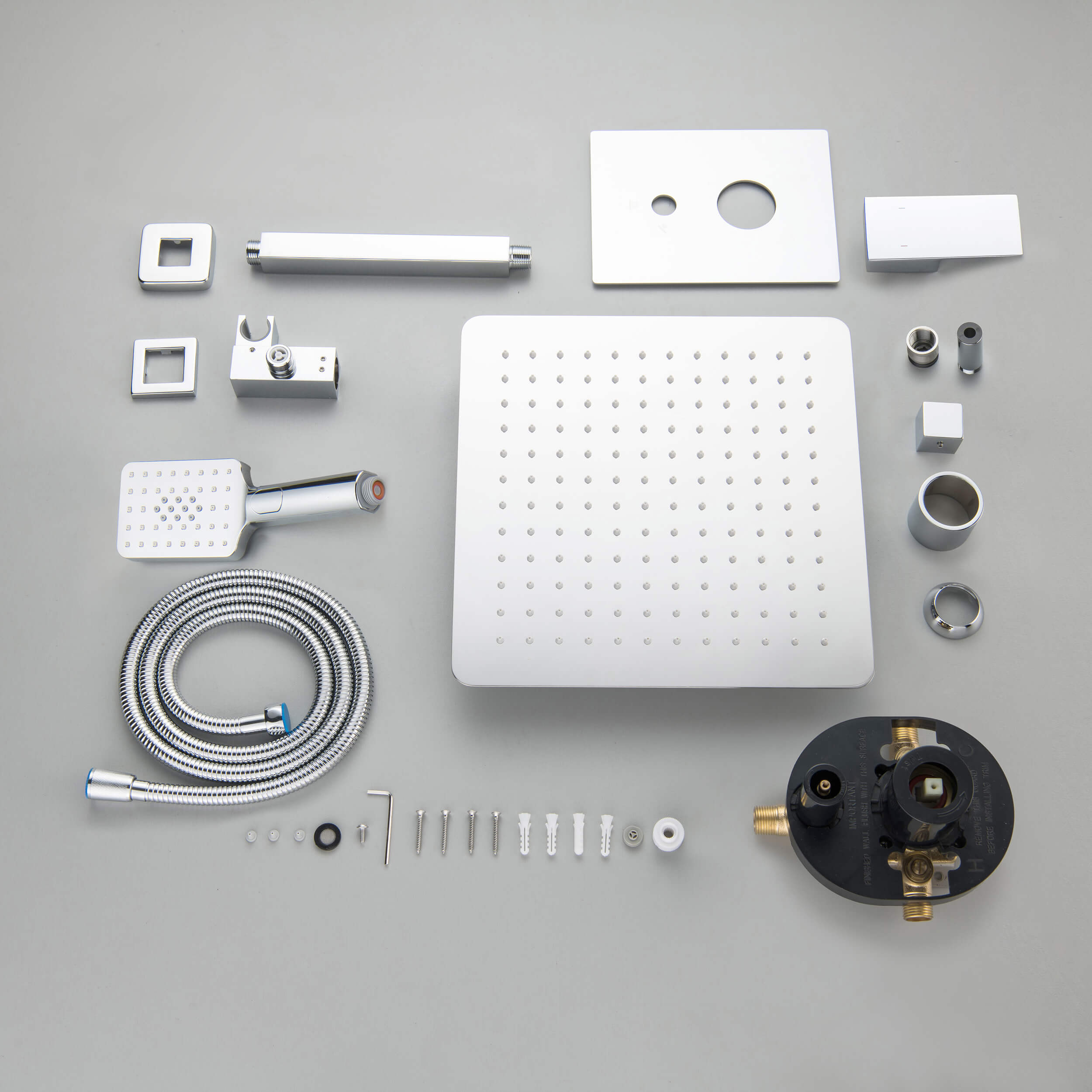 Quadra Pressure Balanced 2-Function Ceiling Mount Shower System with Rough-In Valve - CSF-4012