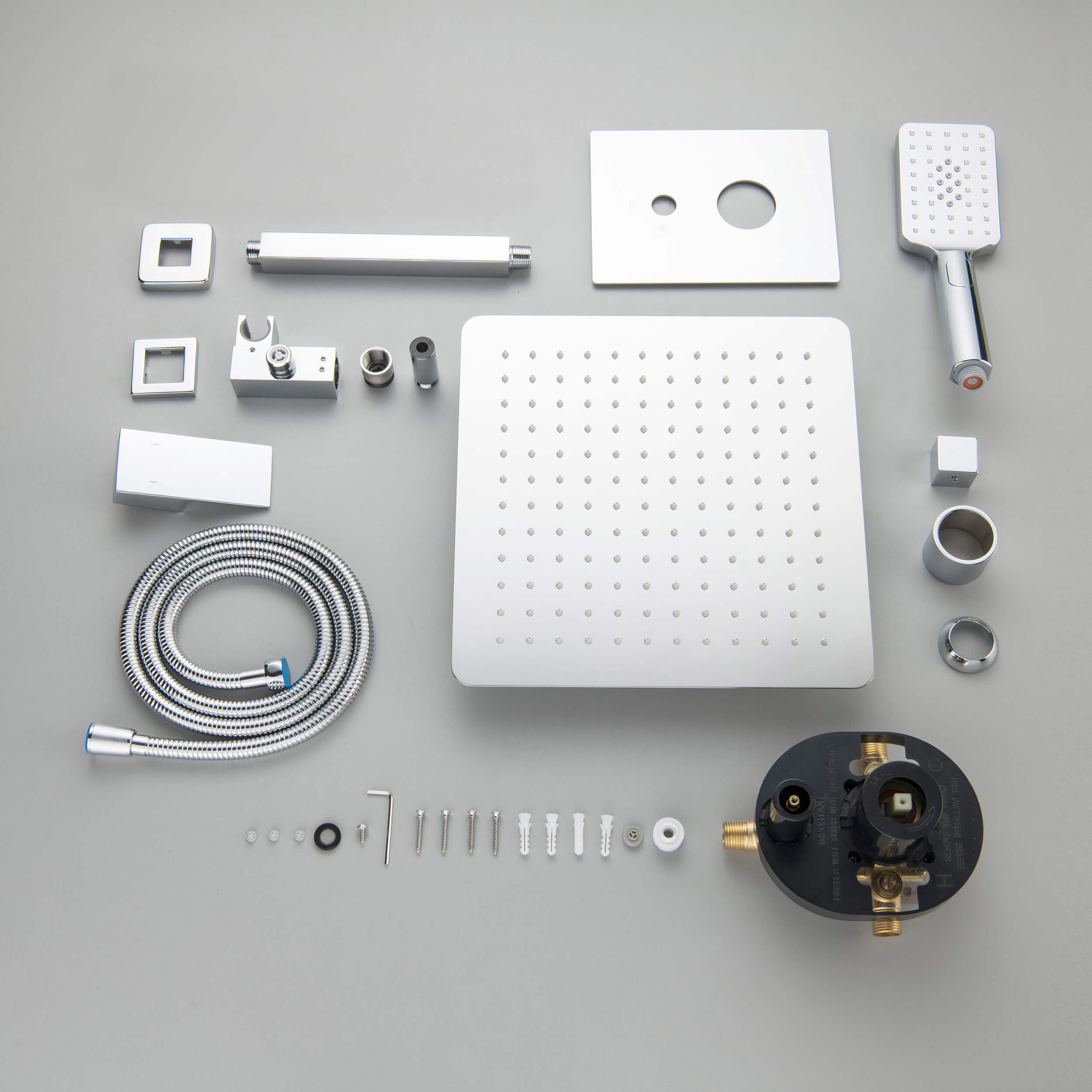 Quadra Pressure Balanced 2-Function Ceiling Mount Shower System with Rough-In Valve - CSF-4012