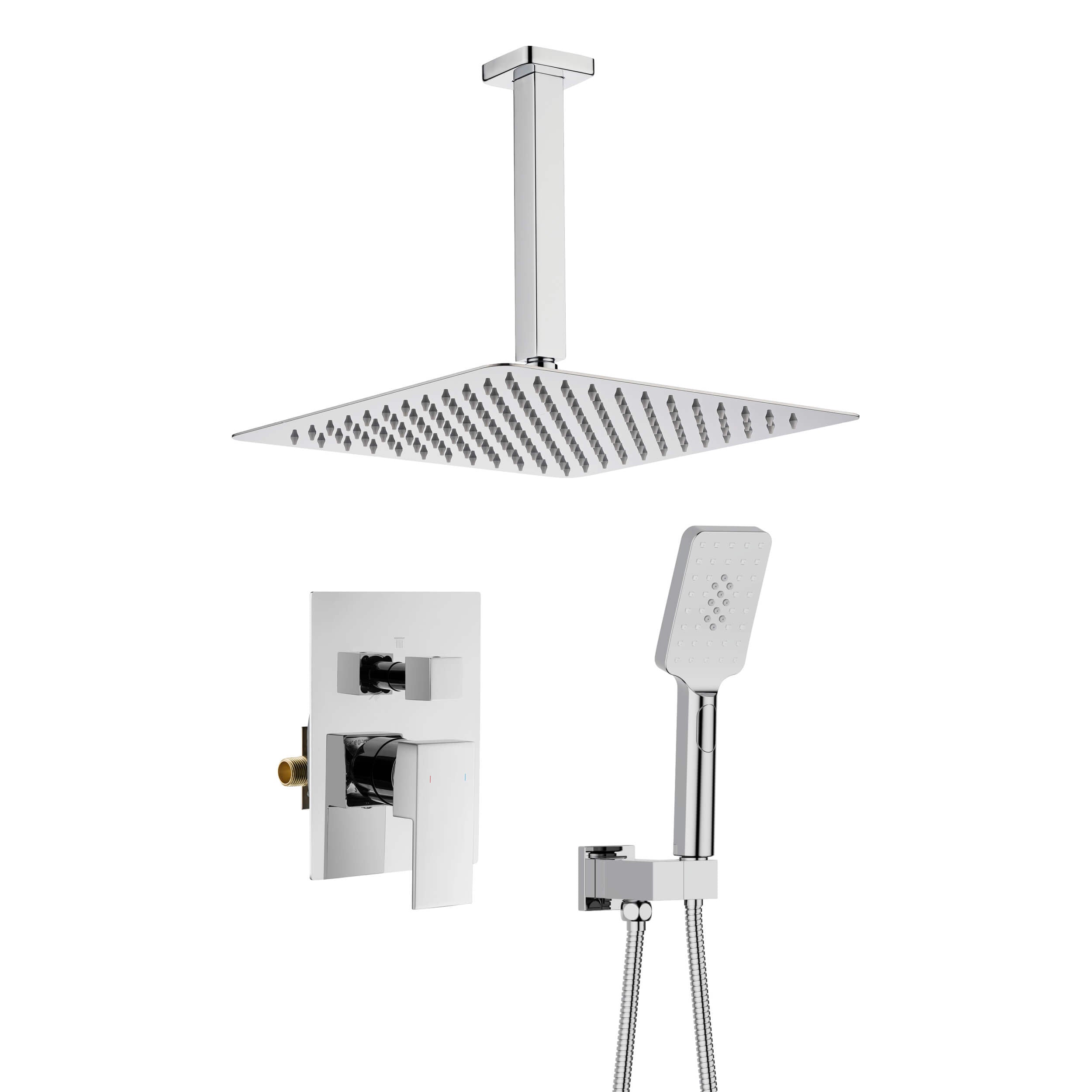 Quadra Pressure Balanced 2-Function Ceiling Mount Shower System with Rough-In Valve - CSF-4012