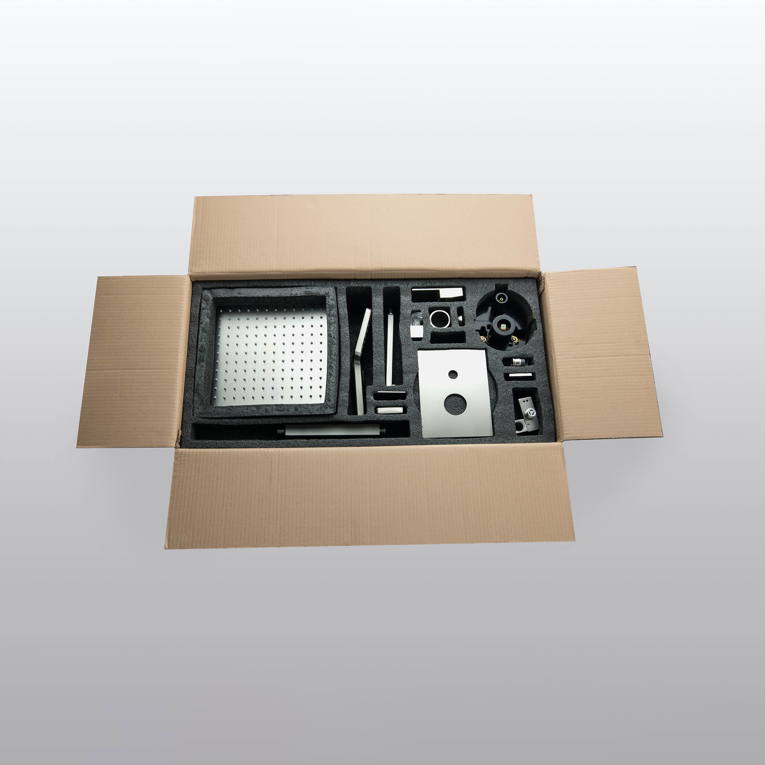 Quadra Pressure Balanced 3-Function Ceiling Mount Shower System with Rough-In Valve - CSF-4013