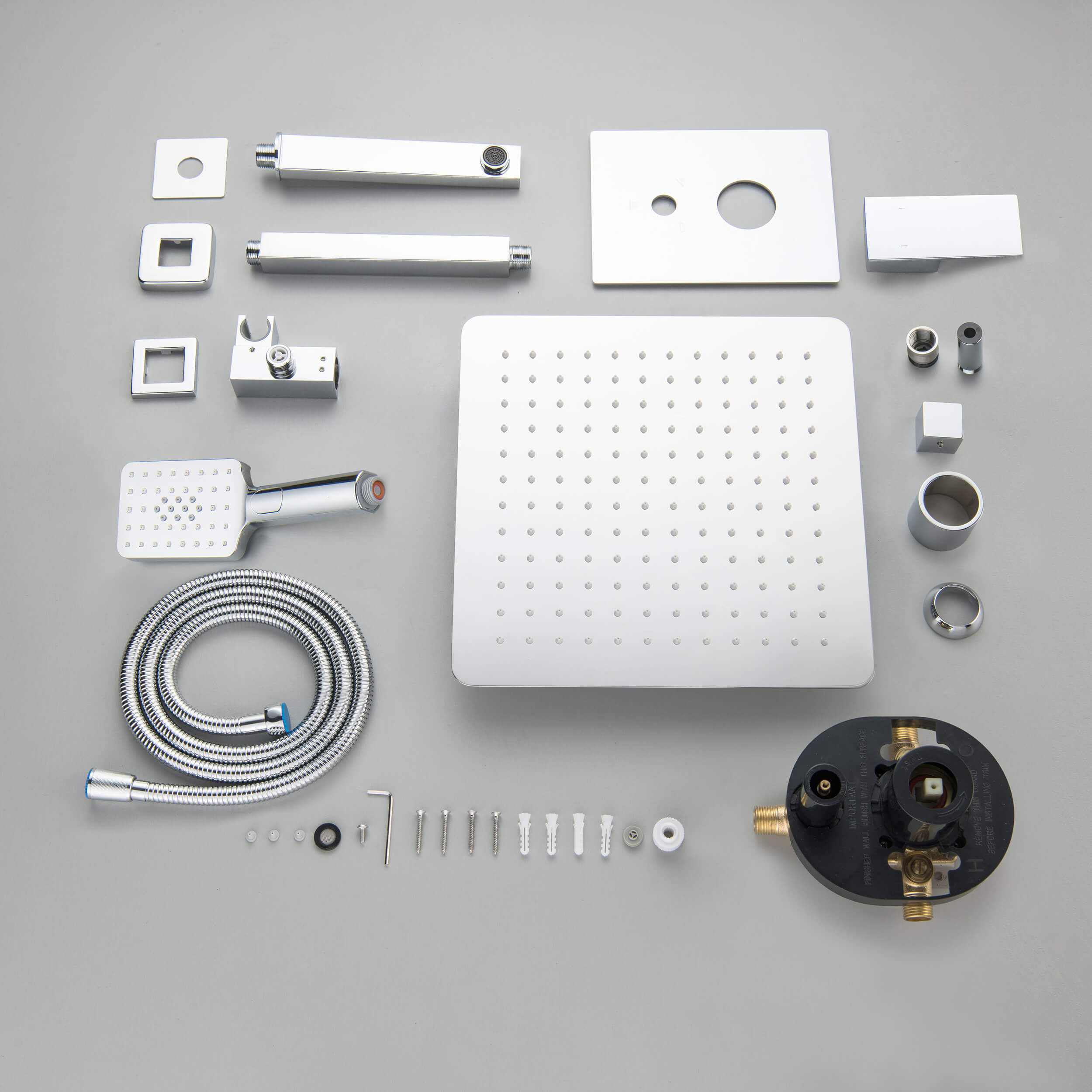 Quadra Pressure Balanced 3-Function Ceiling Mount Shower System with Rough-In Valve - CSF-4013