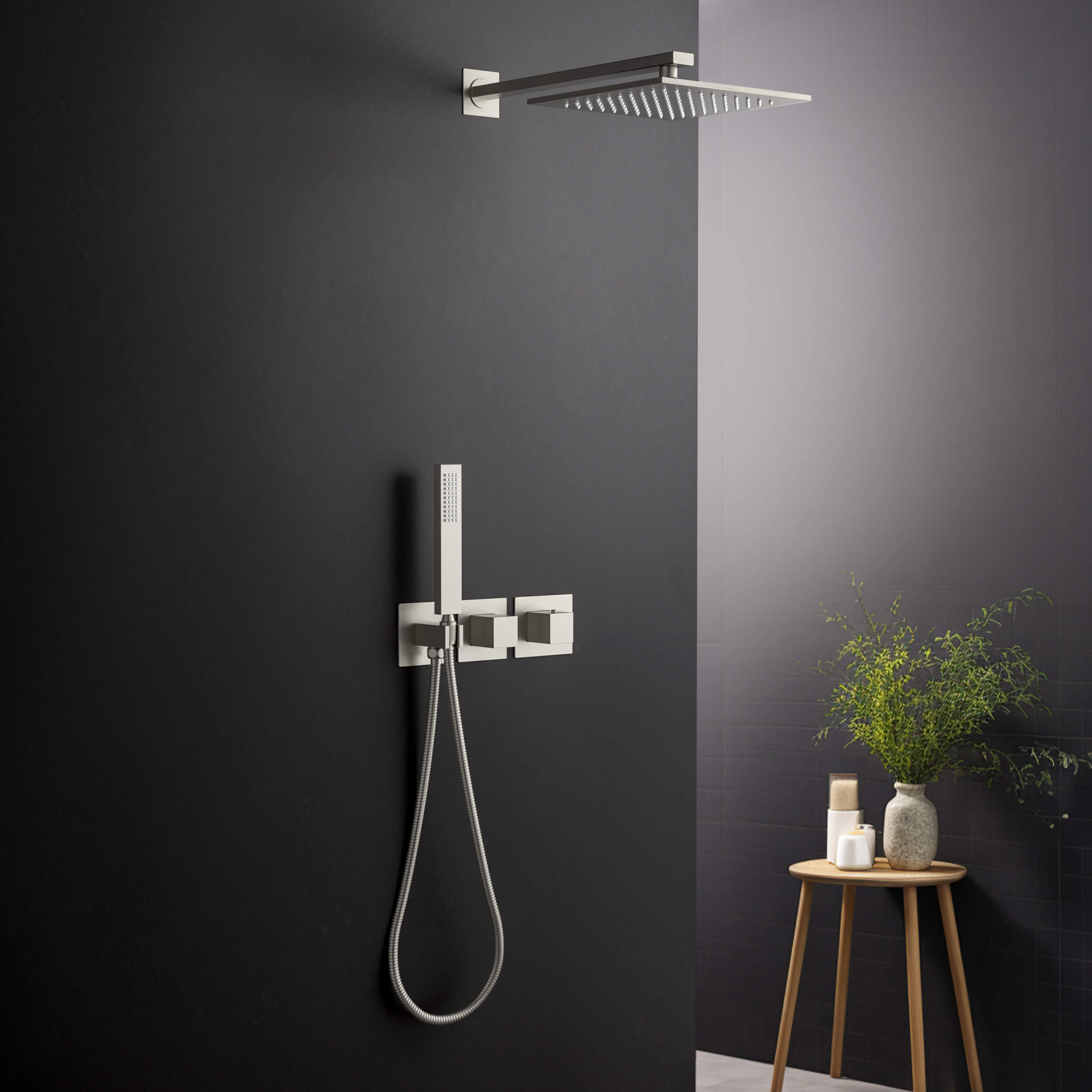 Quadra 2-Function Thermostatic Wall Mount Shower System With Rough-in Valve - CSF-4014