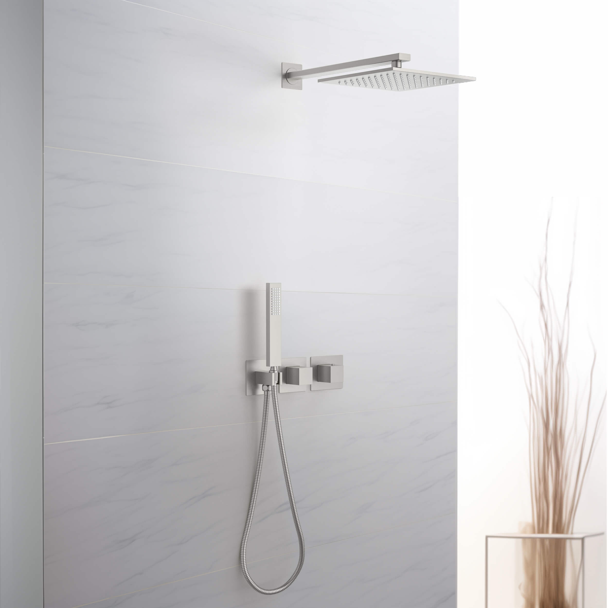 Quadra 2-Function Thermostatic Wall Mount Shower System With Rough-in Valve - CSF-4014