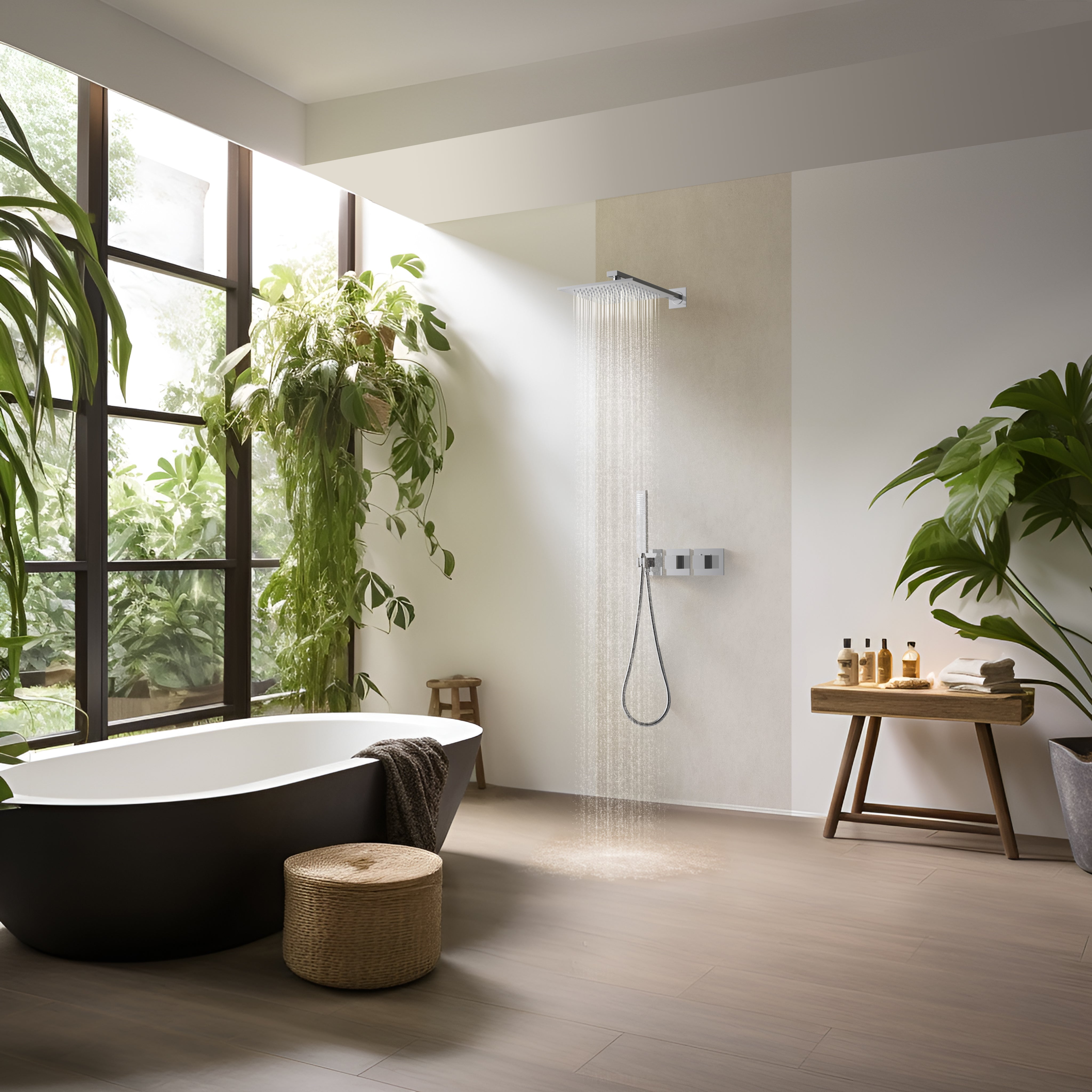 Quadra 2-Function Thermostatic Wall Mount Shower System With Rough-in Valve - CSF-4014