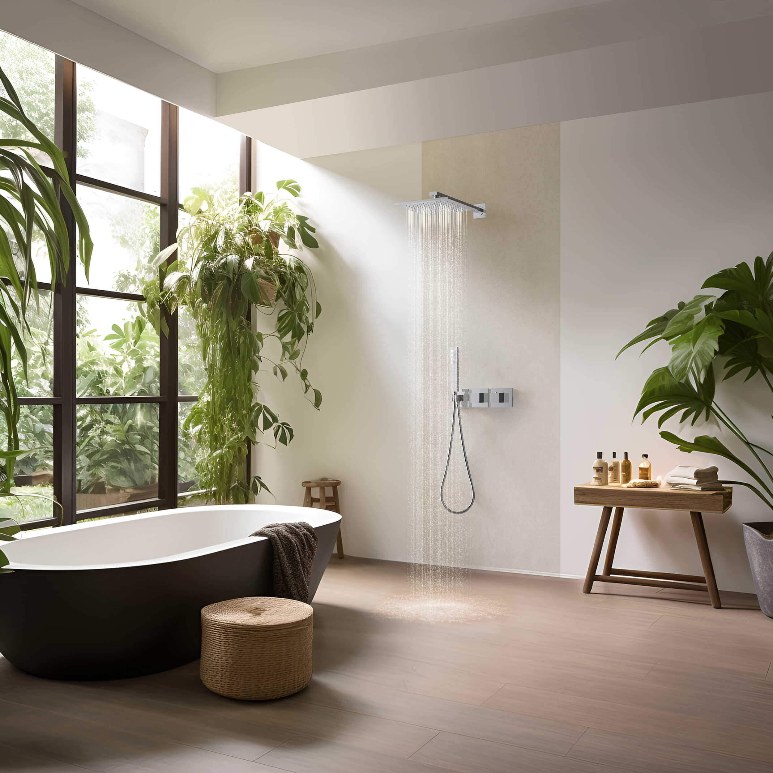 Quadra 2-Function Thermostatic Wall Mount Shower System With Rough-in Valve - CSF-4014