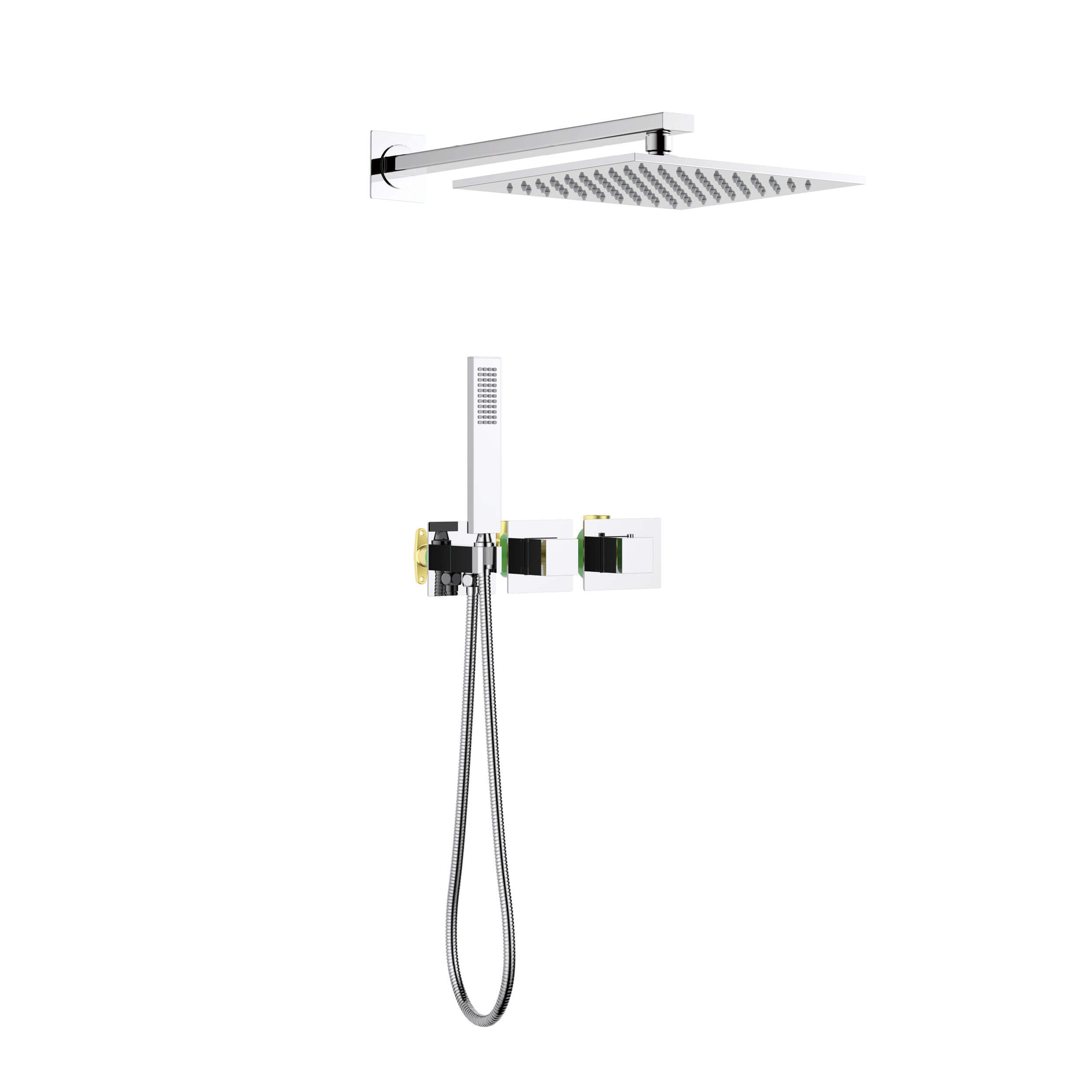 Quadra 2-Function Thermostatic Wall Mount Shower System With Rough-in Valve - CSF-4014