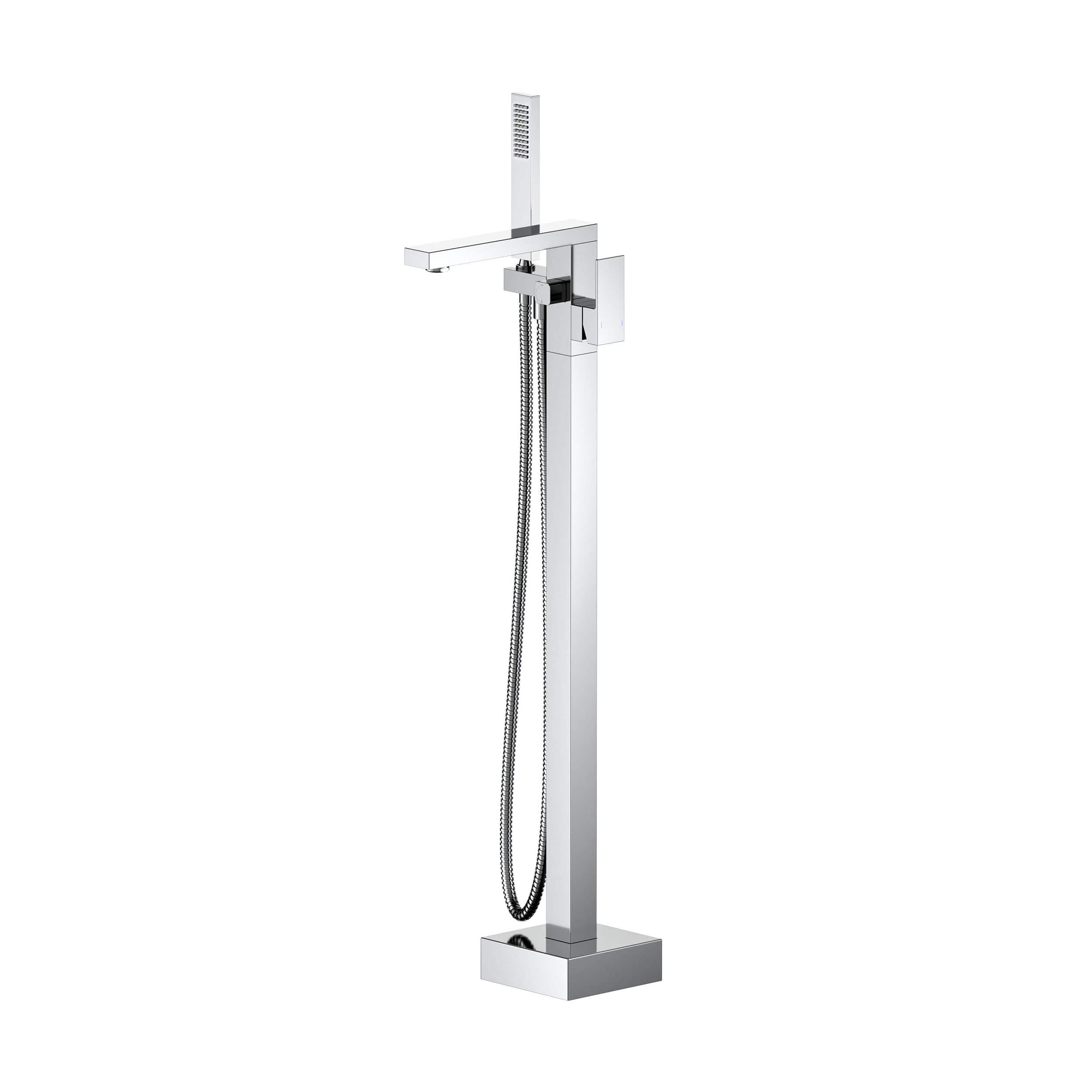 Quadra Floor Mount Tub Filler With Hand Shower - CTF-3002