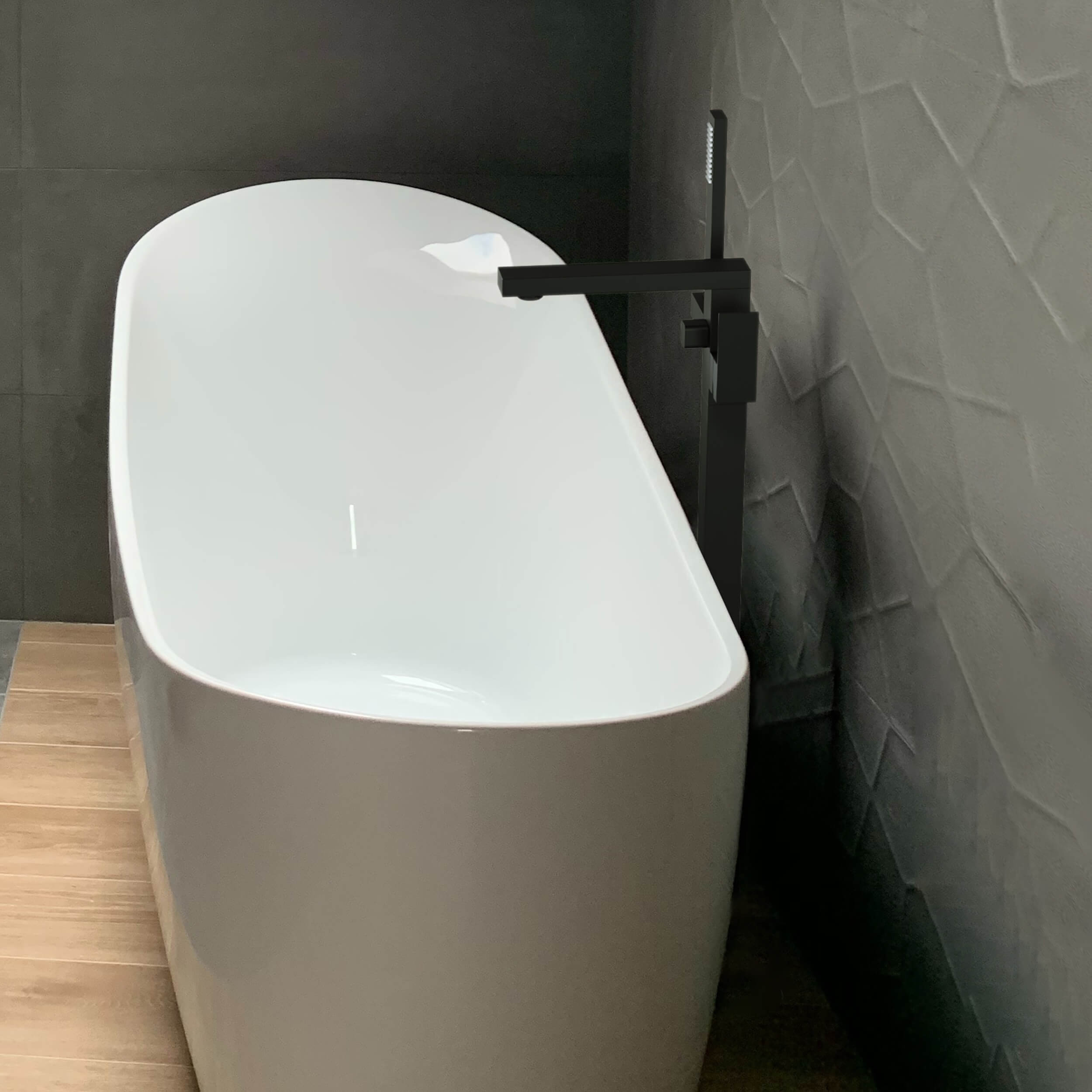 Quadra Floor Mount Tub Filler With Hand Shower - CTF-3002